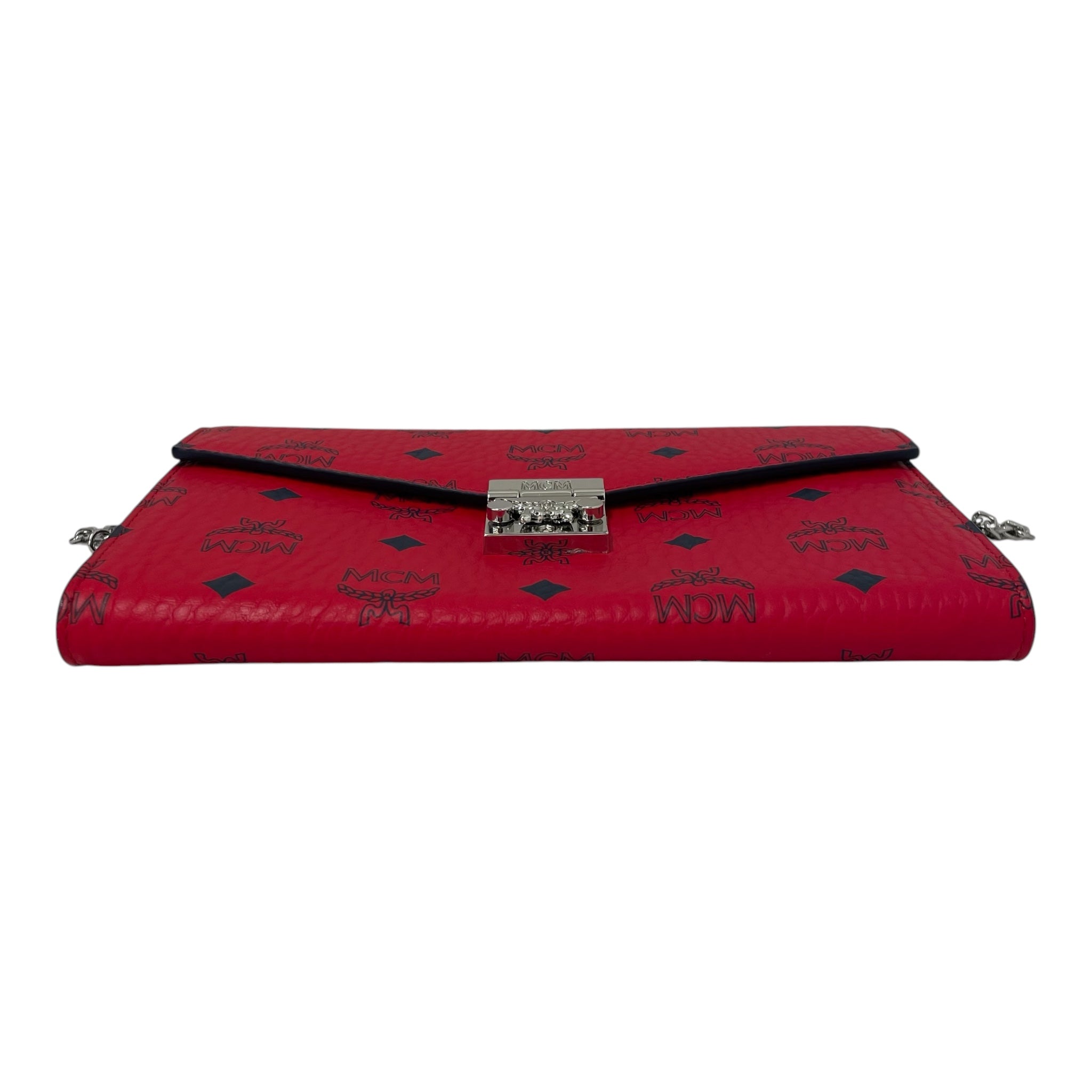 MCM/Cross Body Bag/Monogram/Leather/RED/slvr hrdwr small envelope view 3