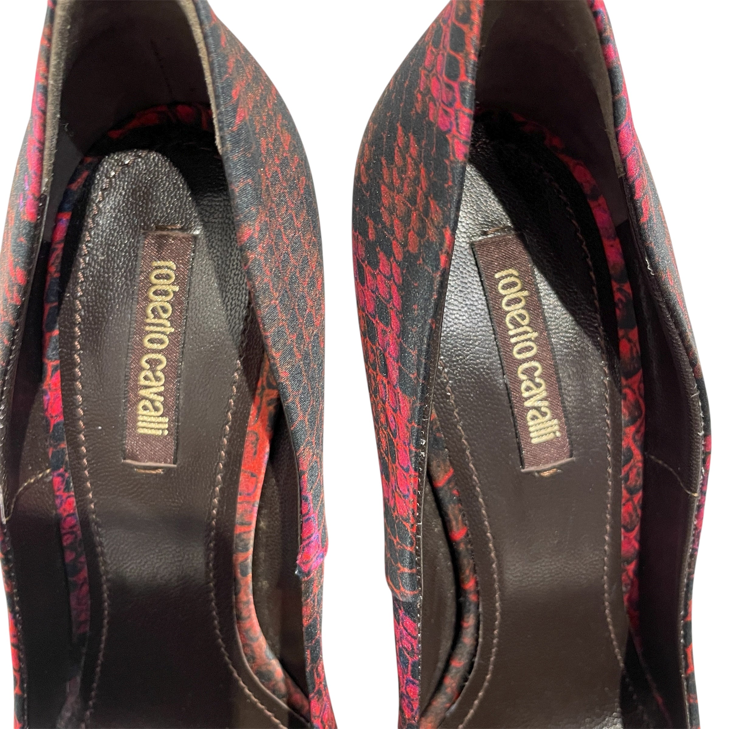 roberto cavalli/Heels/EU 38.5/All Over Print/Silk/MLT/animal print with flower view 4
