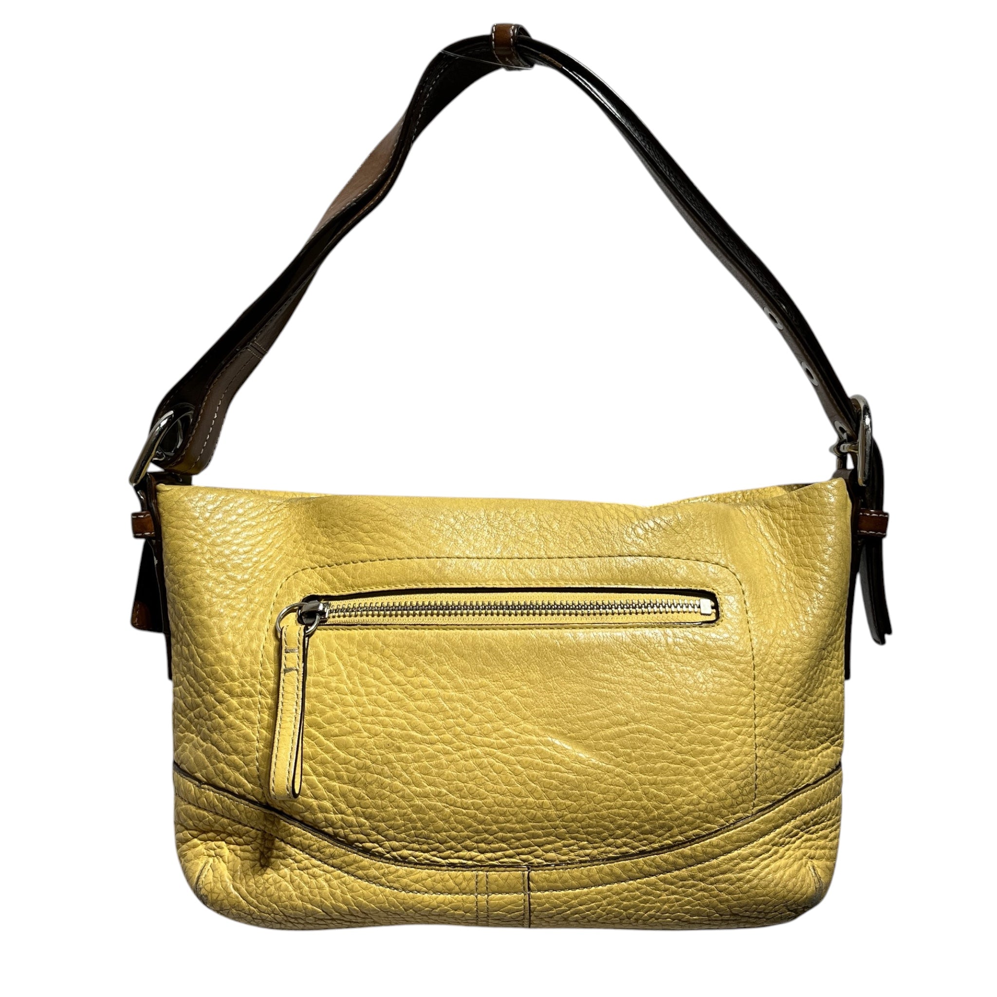 COACH/Hand Bag/Leather/YEL/BROWN STRAP view 1