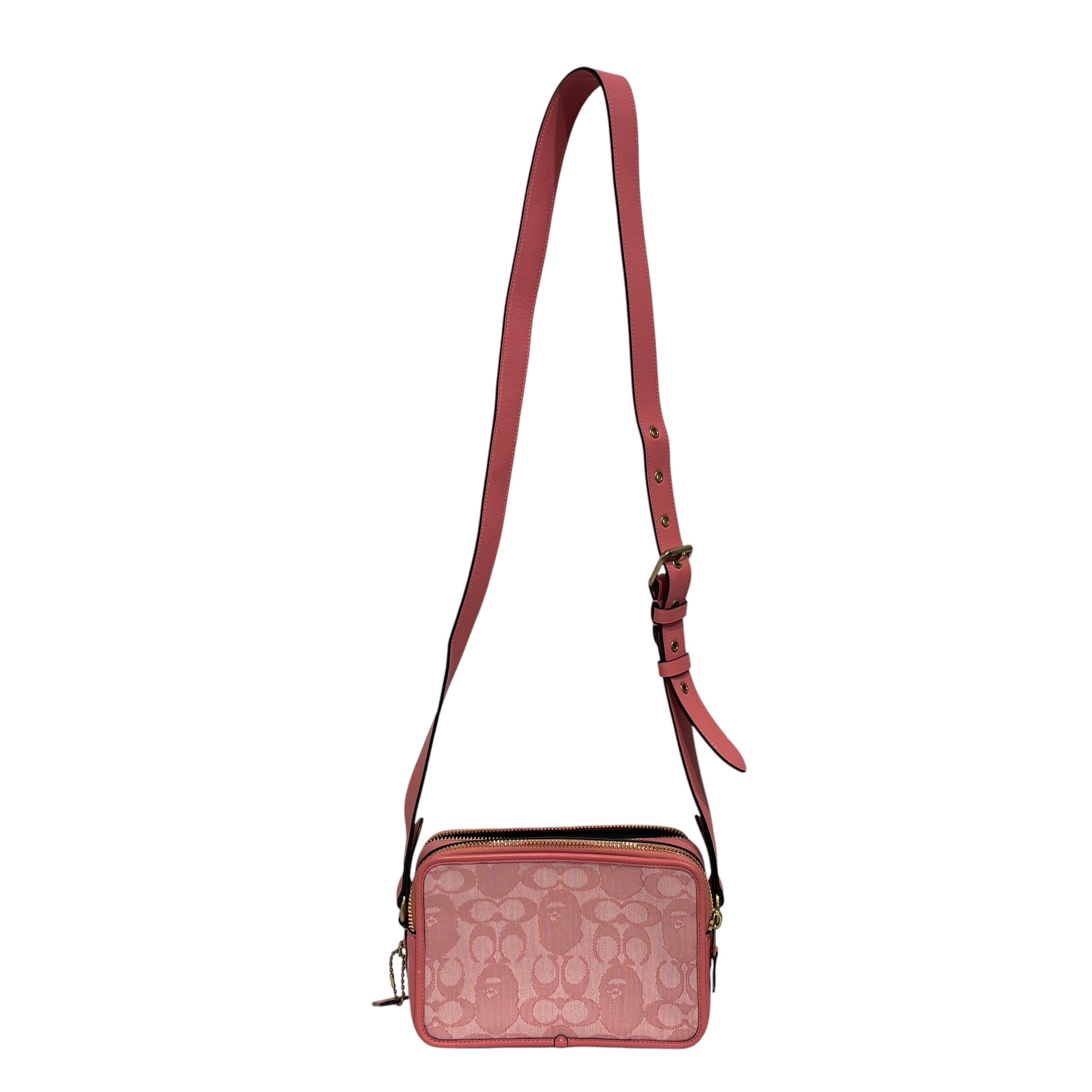 COACH/A BATHING APE/Cross Body Bag/Monogram/Leather/PNK/Bape Head repeat view 2