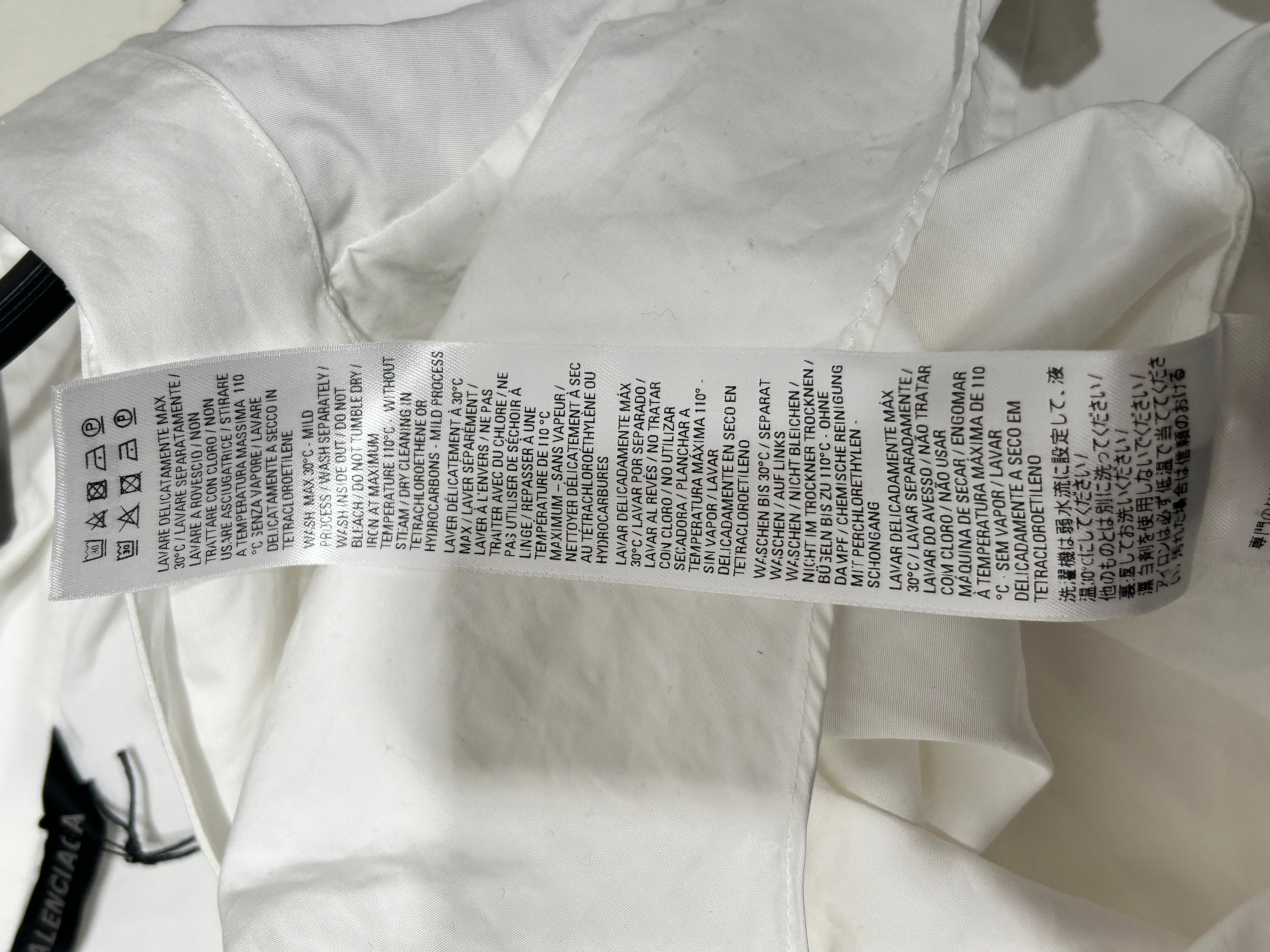 BALENCIAGA/LS Shirt/34/Cotton/WHT/TIE AROUND view 5