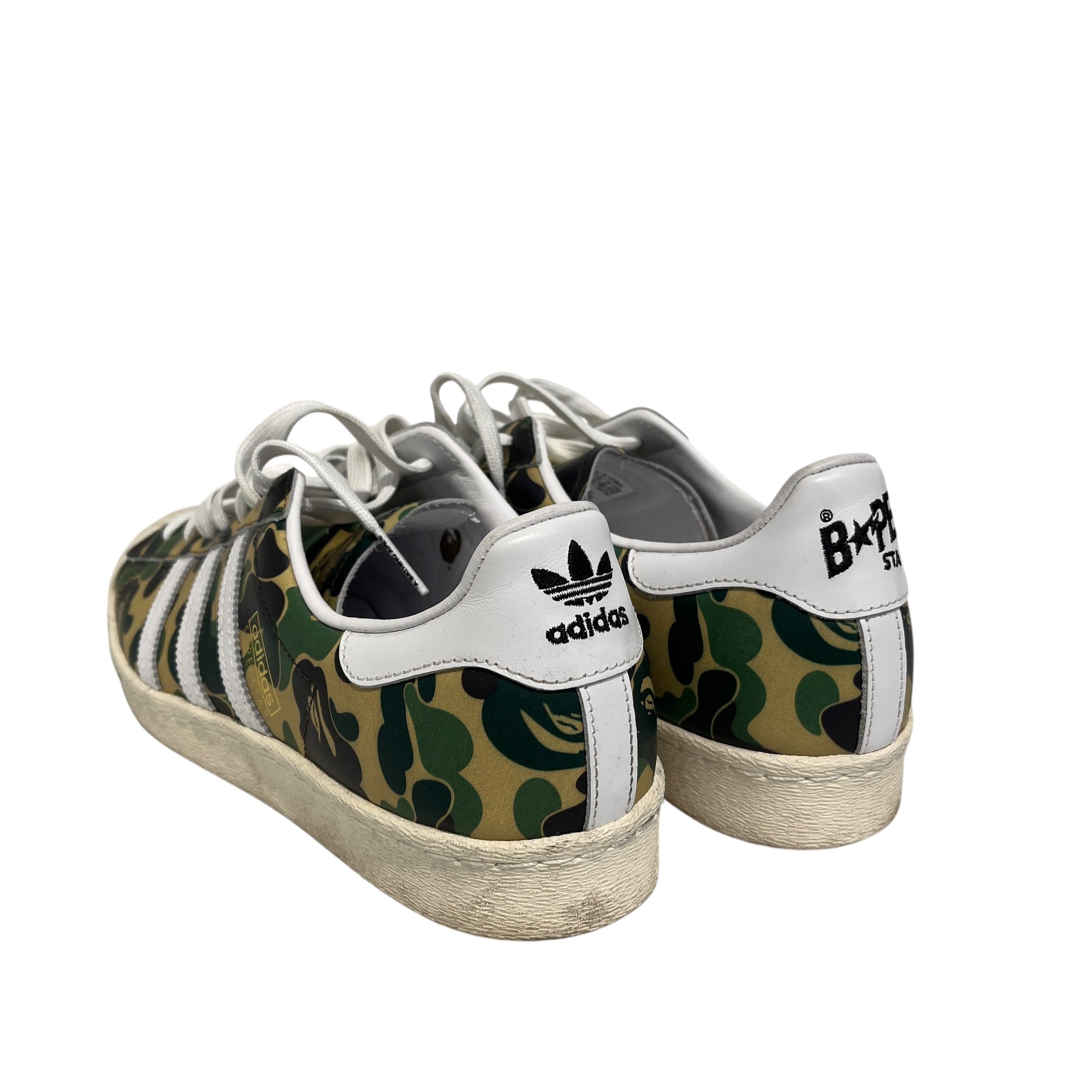 adidas/A BATHING APE/Low-Sneakers/US 10.5/Camouflage/Leather/GRN/Superstar view 2