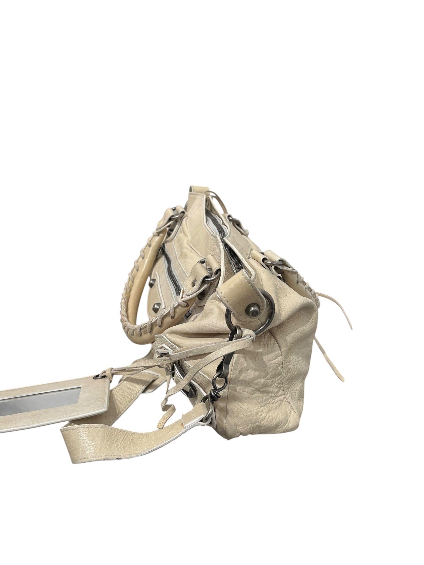 BALENCIAGA/Bag/Leather/CRM/CREAM LE CITY MOTO BAG view 3