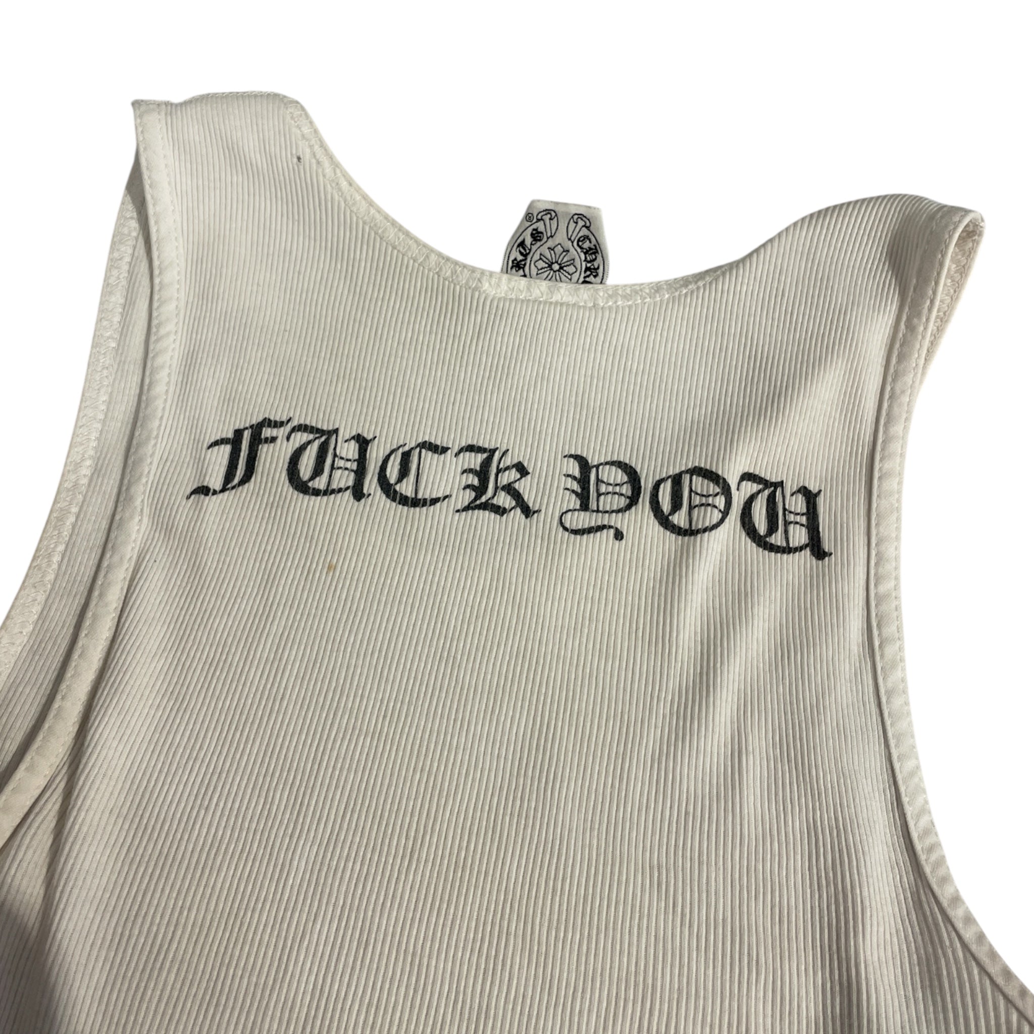 CHROME HEARTS/T-Shirt/M/Cotton/WHT/F U Bck BLK text view 4