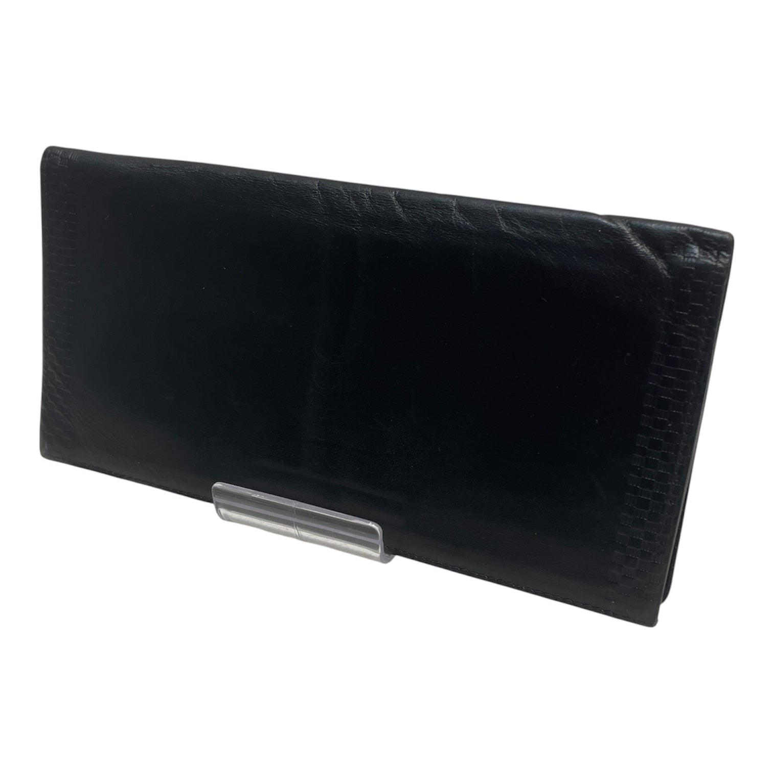 BURBERRYS/Long Wallet/Leather/BLK/M's/FLANNEL LINED FLAT WALLET view 2