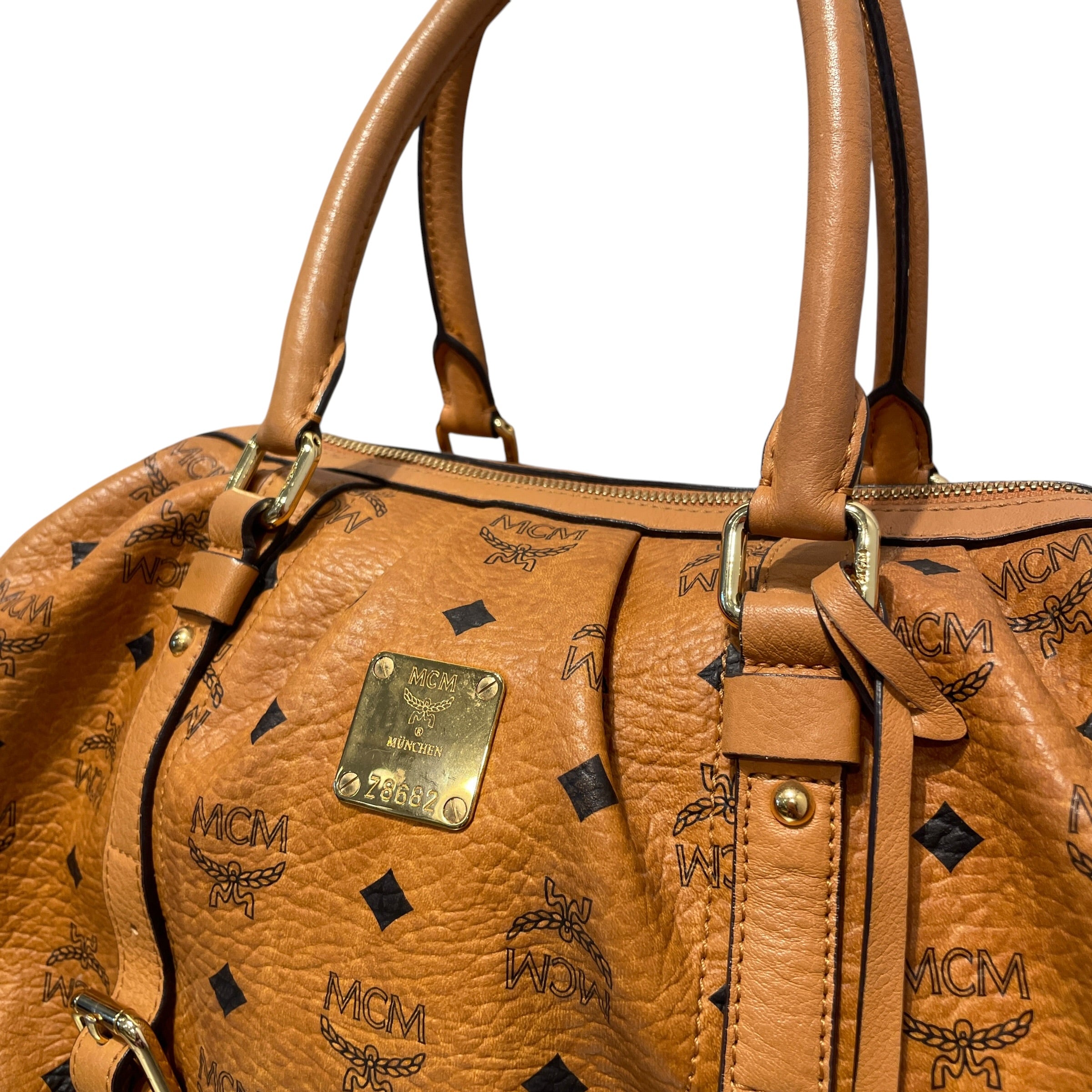 MCM/Luggage/Monogram/Cotton/BRW/Mongram Luggage view 3