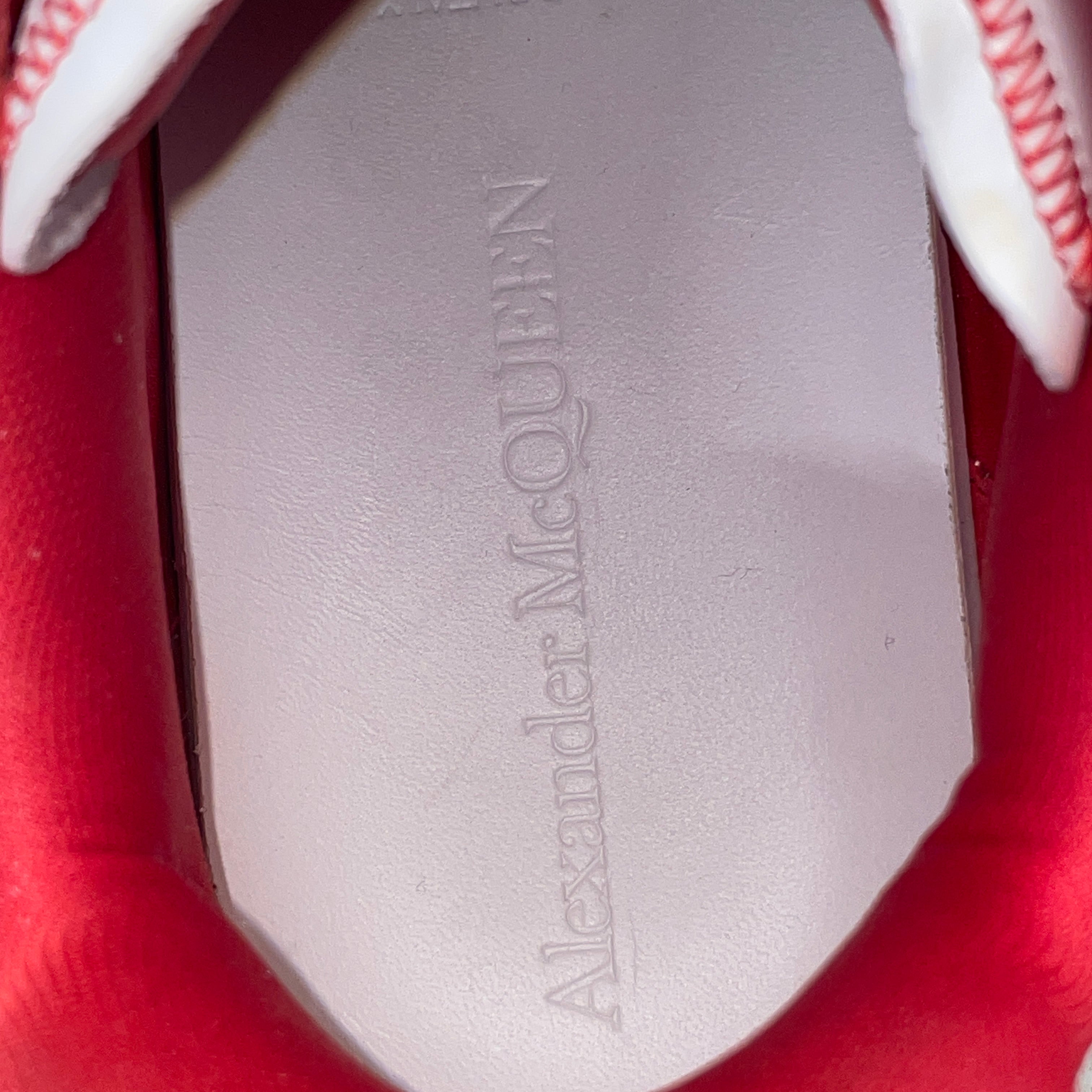 Alexander McQueen/Low-Sneakers/US 10/Leather/WHT/greysoles/redlaces/platform view 4