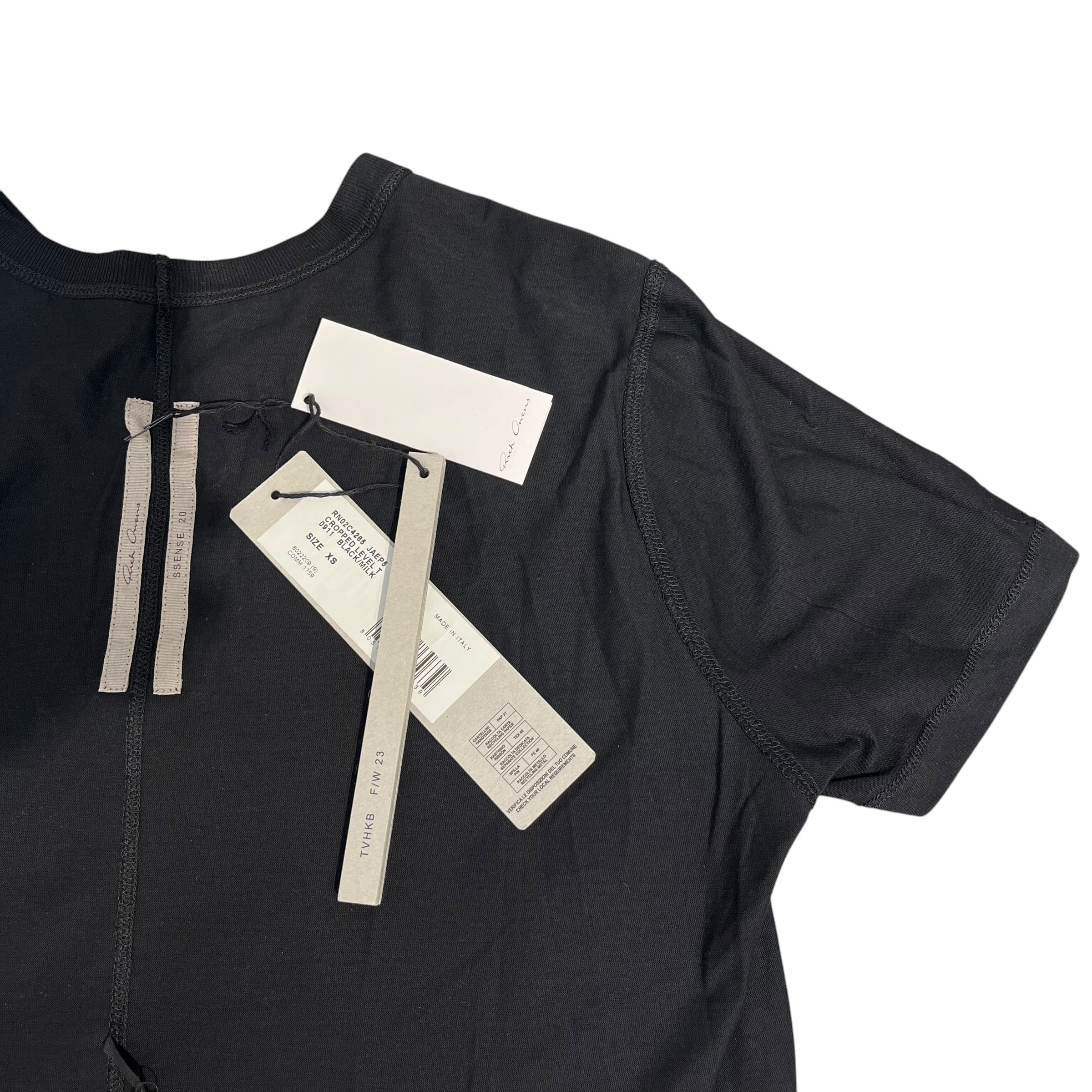 Rick Owens/T-Shirt/XS/Graphic/Cotton/BLK/JAEP5 CROPPED LEVEL TTVHKB view 3