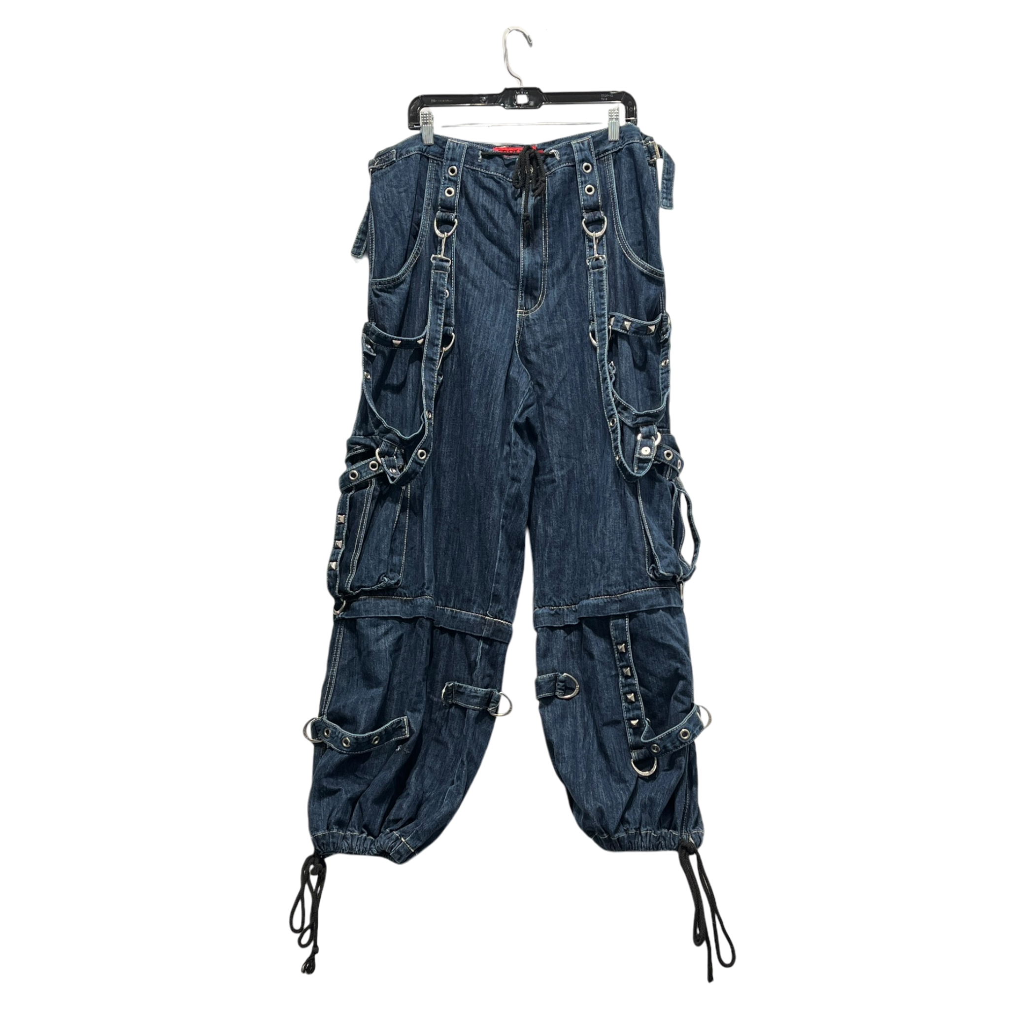 TRIPP NYC/Wide Leg Pants/XL/Cotton/BLU/SILVER HARDWARE view 1
