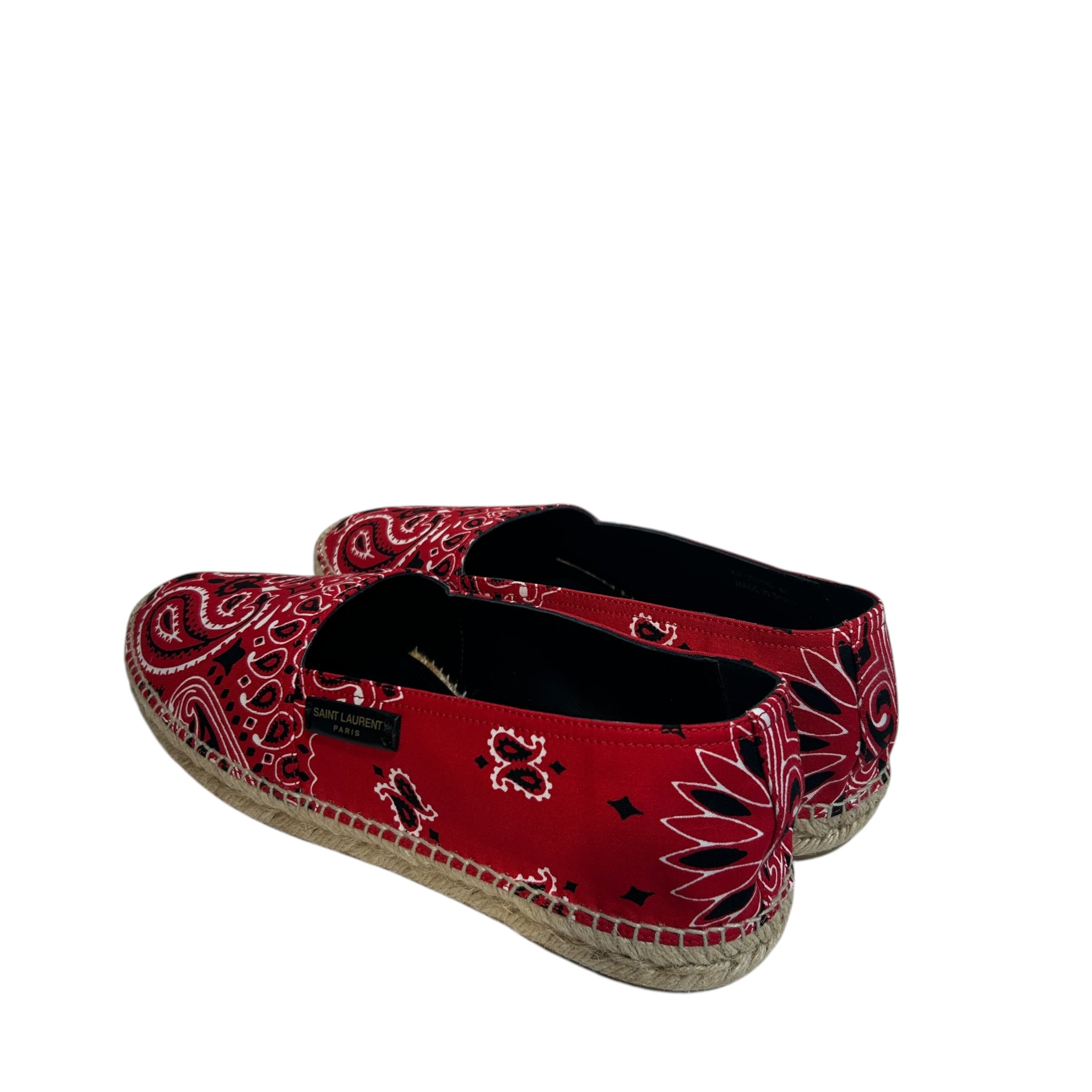SAINT LAURENT/Sandals/EU 44/Paisley/Cotton/RED/Red Bandana Espadrilles view 2