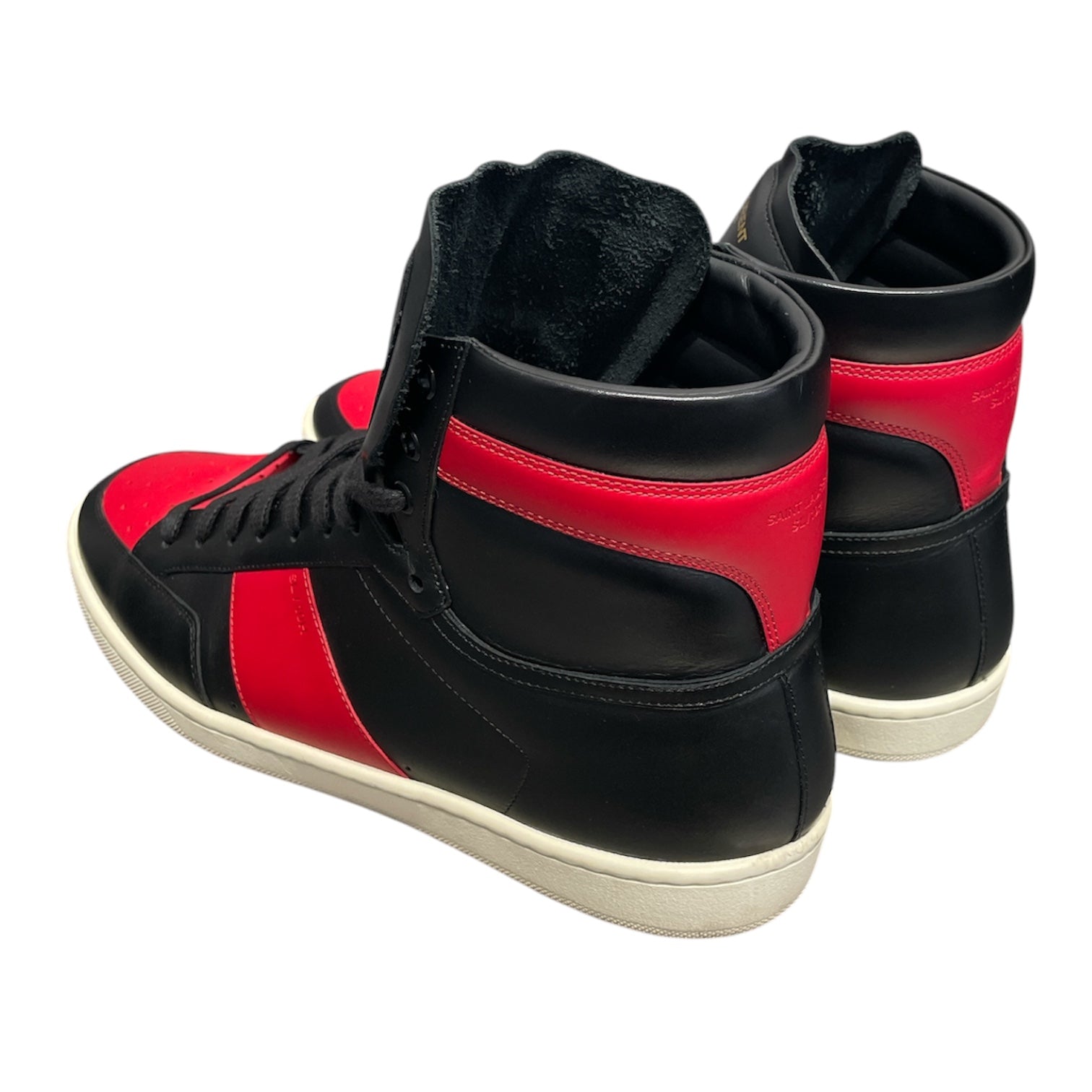 SAINT LAURENT/Hi-Sneakers/EU 44/Leather/BLK/COURT HIGH BLACK/RED view 2
