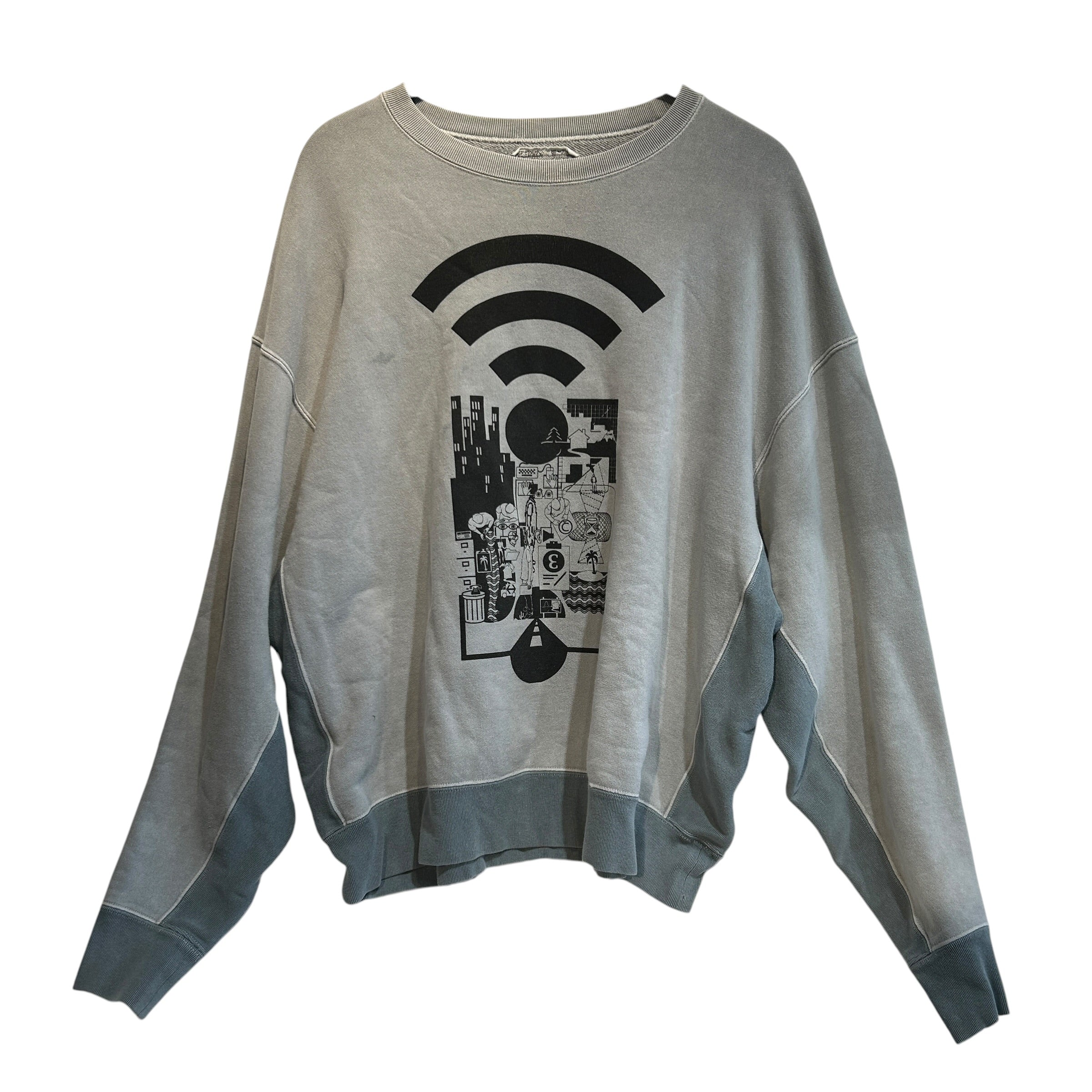 C.E(CAV EMPT)/Sweatshirt/XL/Graphic/Cotton/GRY/WIFI LOGO view 1