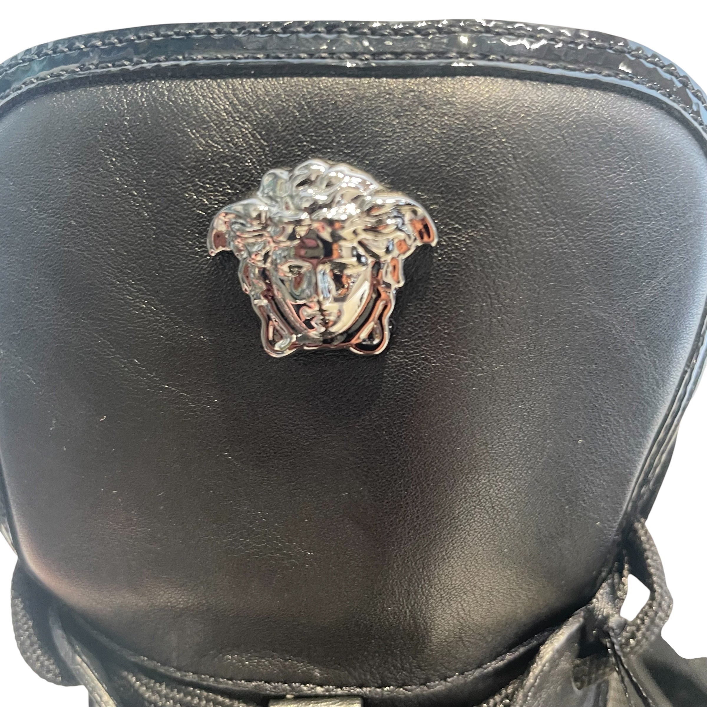 VERSACE/Hi-Sneakers/EU 41/Leather/BLK/gunmetal hardware/blk laces/ view 3