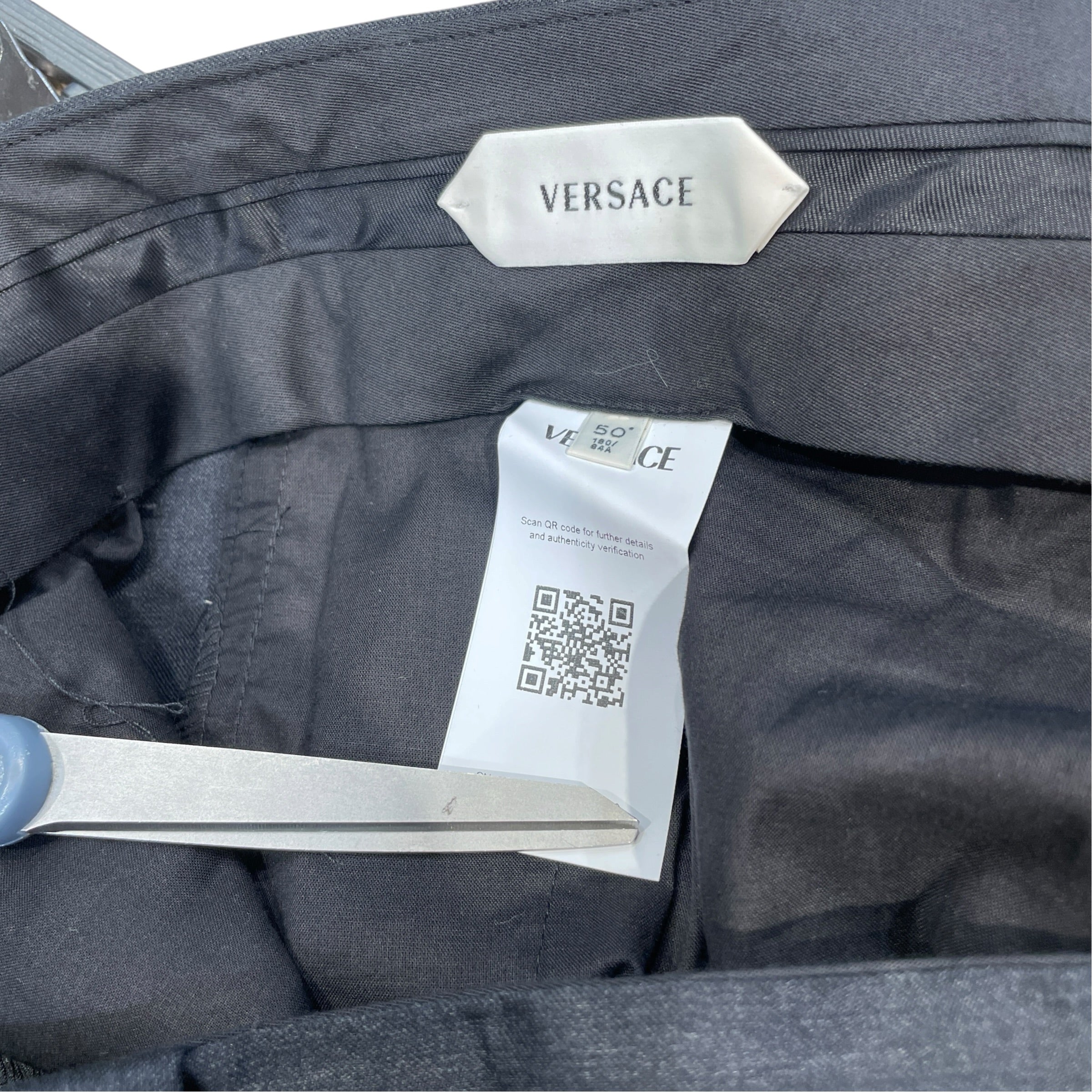 VERSACE/Slacks/50/Cotton/GRY/Formal Versace Dark Grey Slack view 4