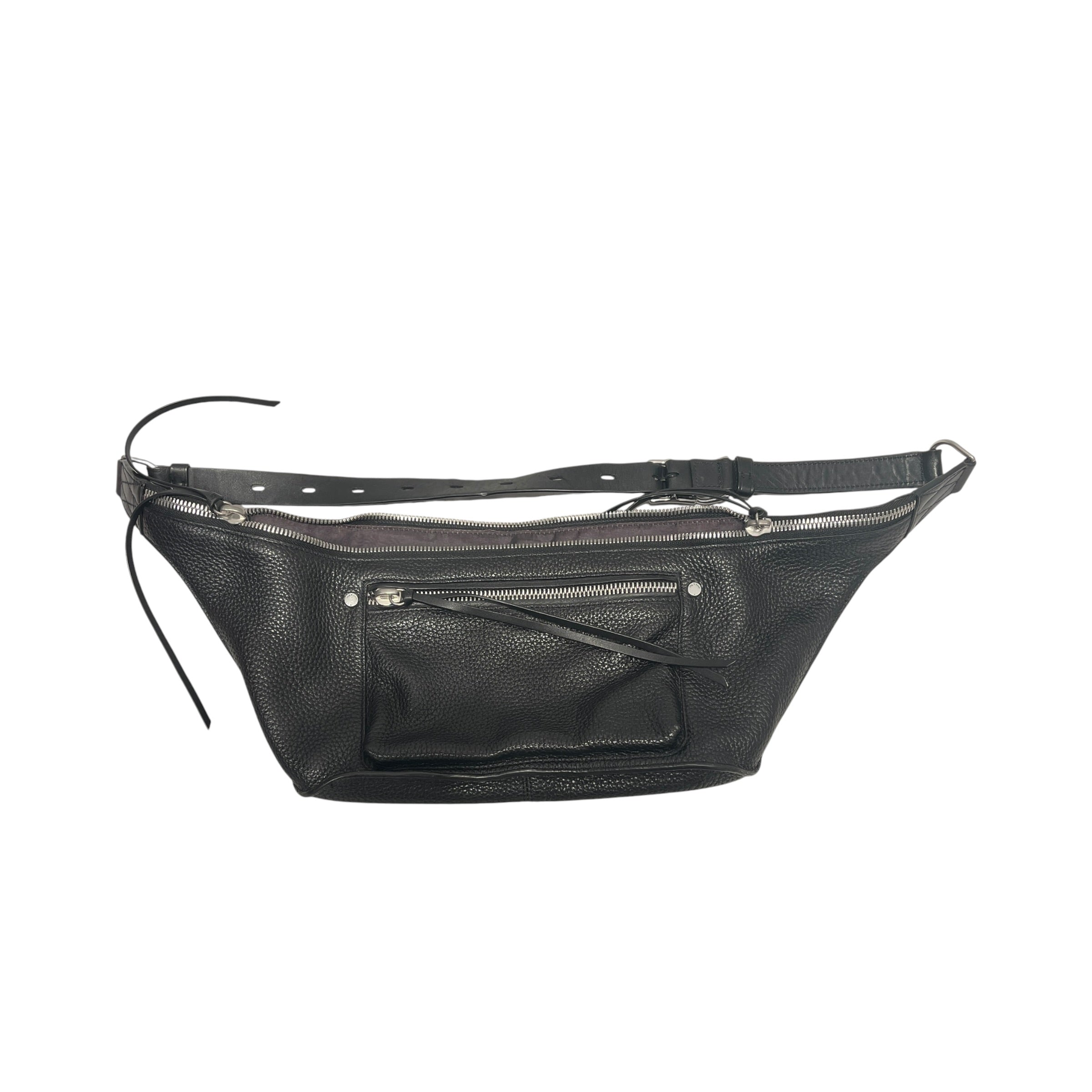 rag & bone/Fanny Pack/Leather/BLK/elliot fanny pack - fringe view 1