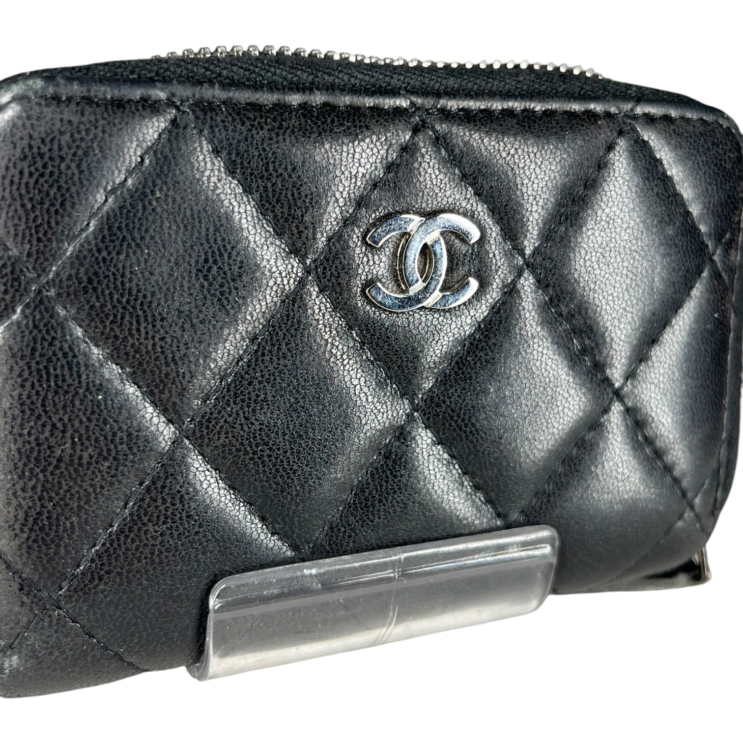 CHANEL/Coin Wallet/Leather/BLK/L's/Quilted lambskin zip coin bag view 2