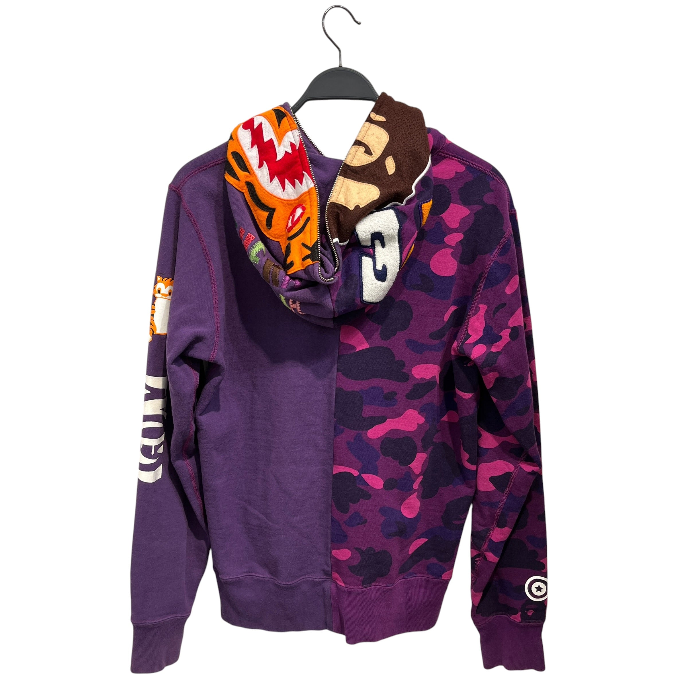 A BATHING APE/Hoodie/L/Border/Cotton/PPL/Split Face Tiger Ape view 2