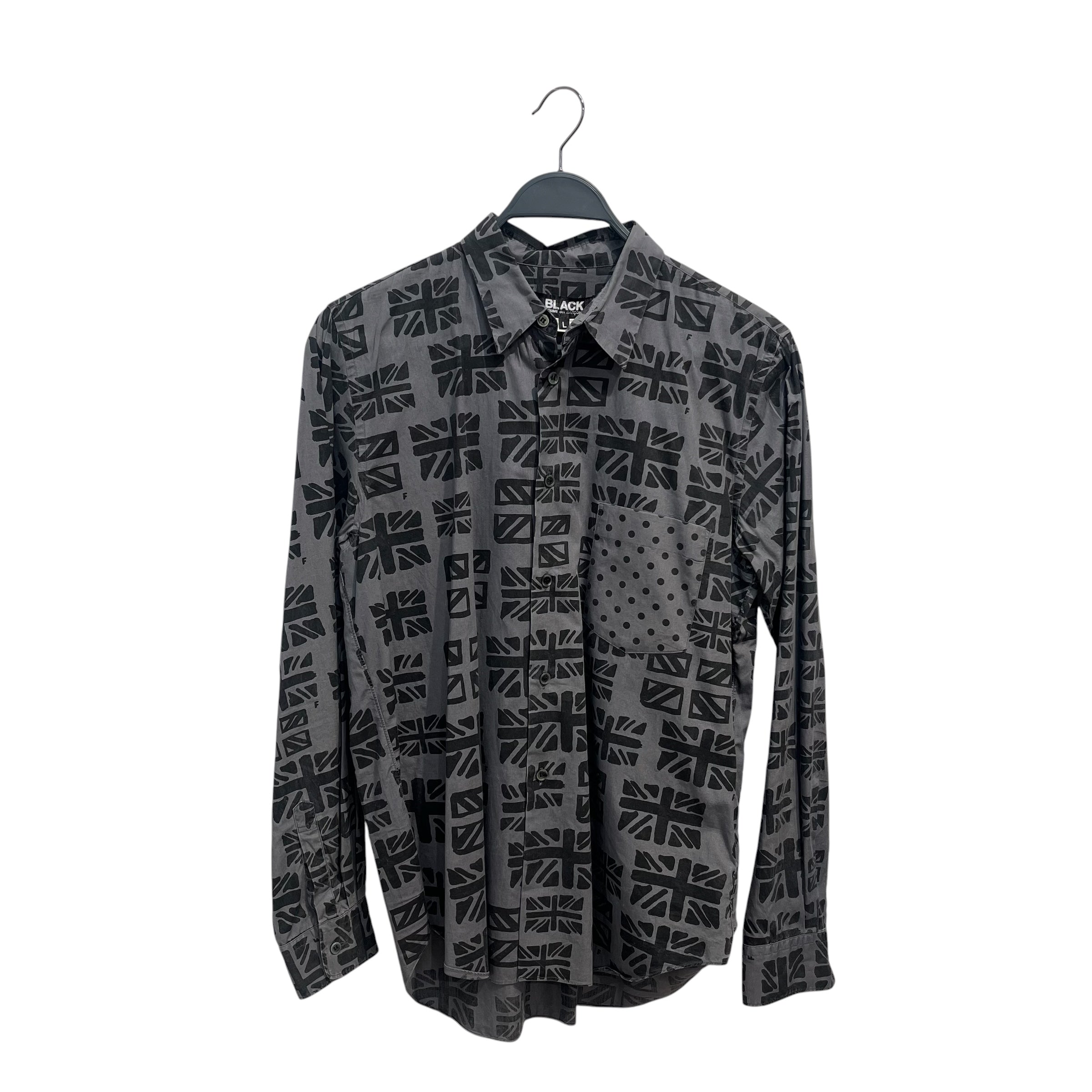 BLACK COMME des GARCONS/Shorts/L/Cotton/GRY/All Over Print/flags all over-LS Shirt view 1