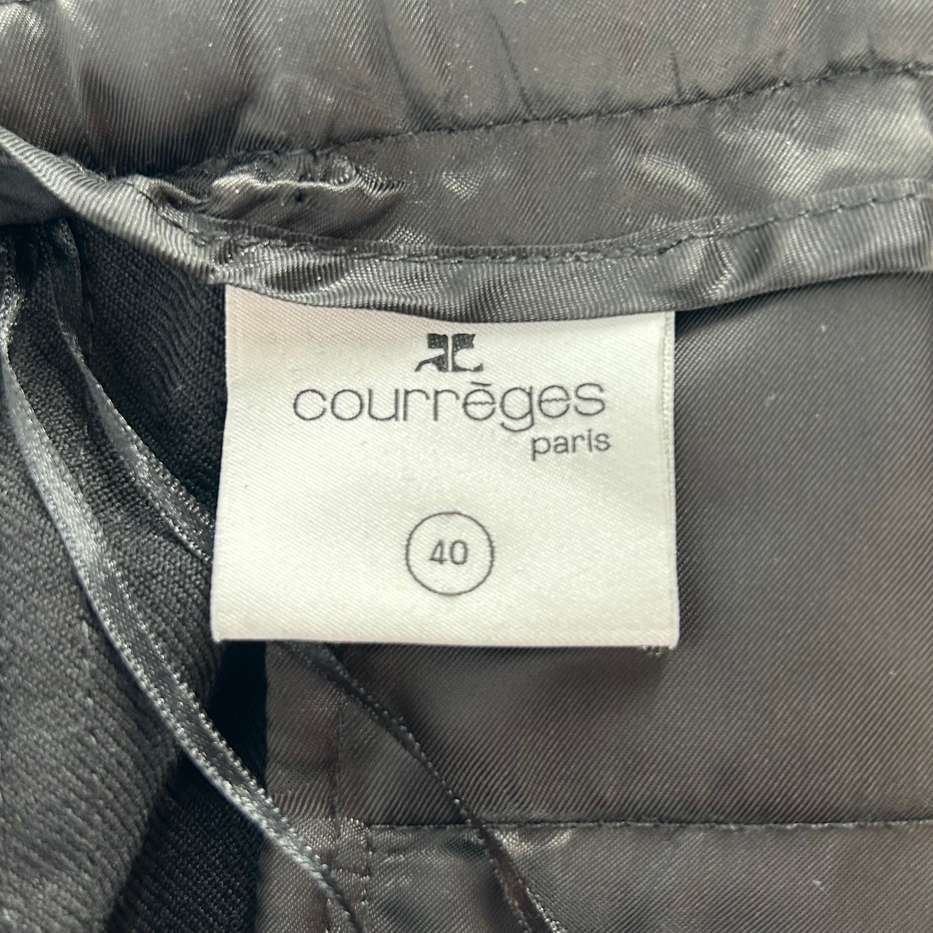 Courreges/Straight Pants/40/Cotton/BLK/STRAPS ON LEGS view 3