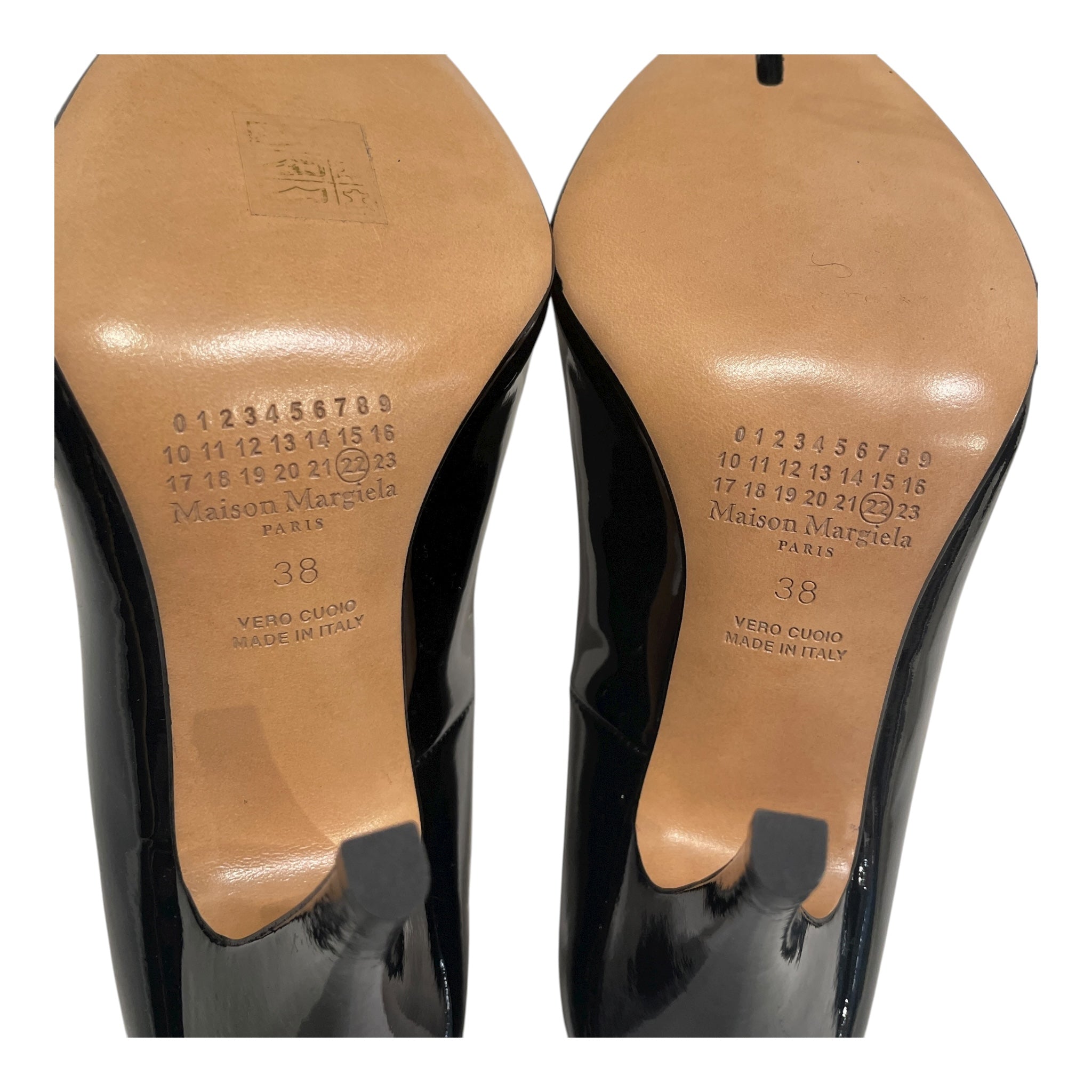 Maison Margiela/Heels/EU 38/Leather/BLK/TABI PATENT HEEL view 6