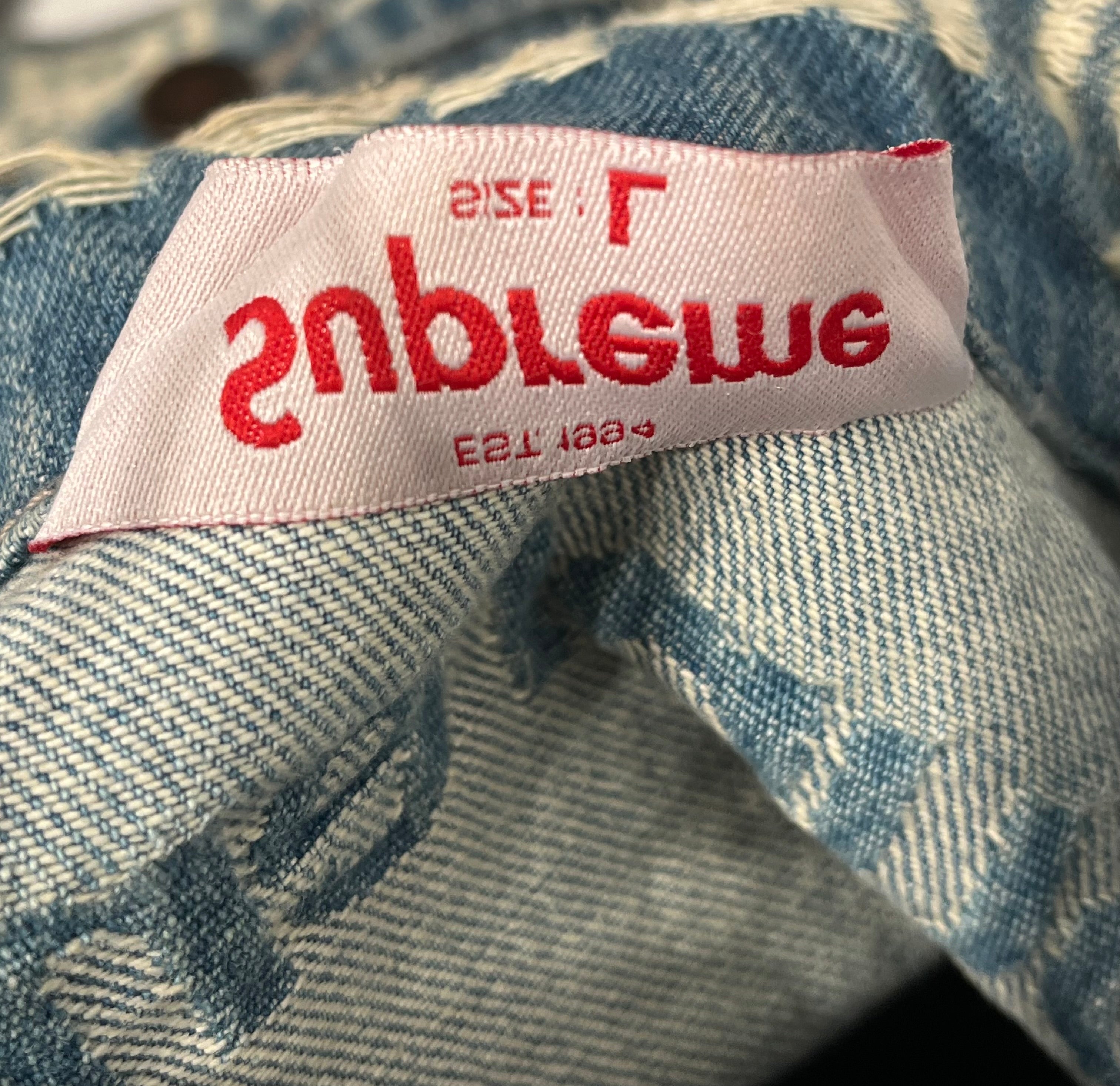 Supreme/Denim Jkt/L/Cotton/BLU/LOGO PRINT DENIM TRUCKER view 3