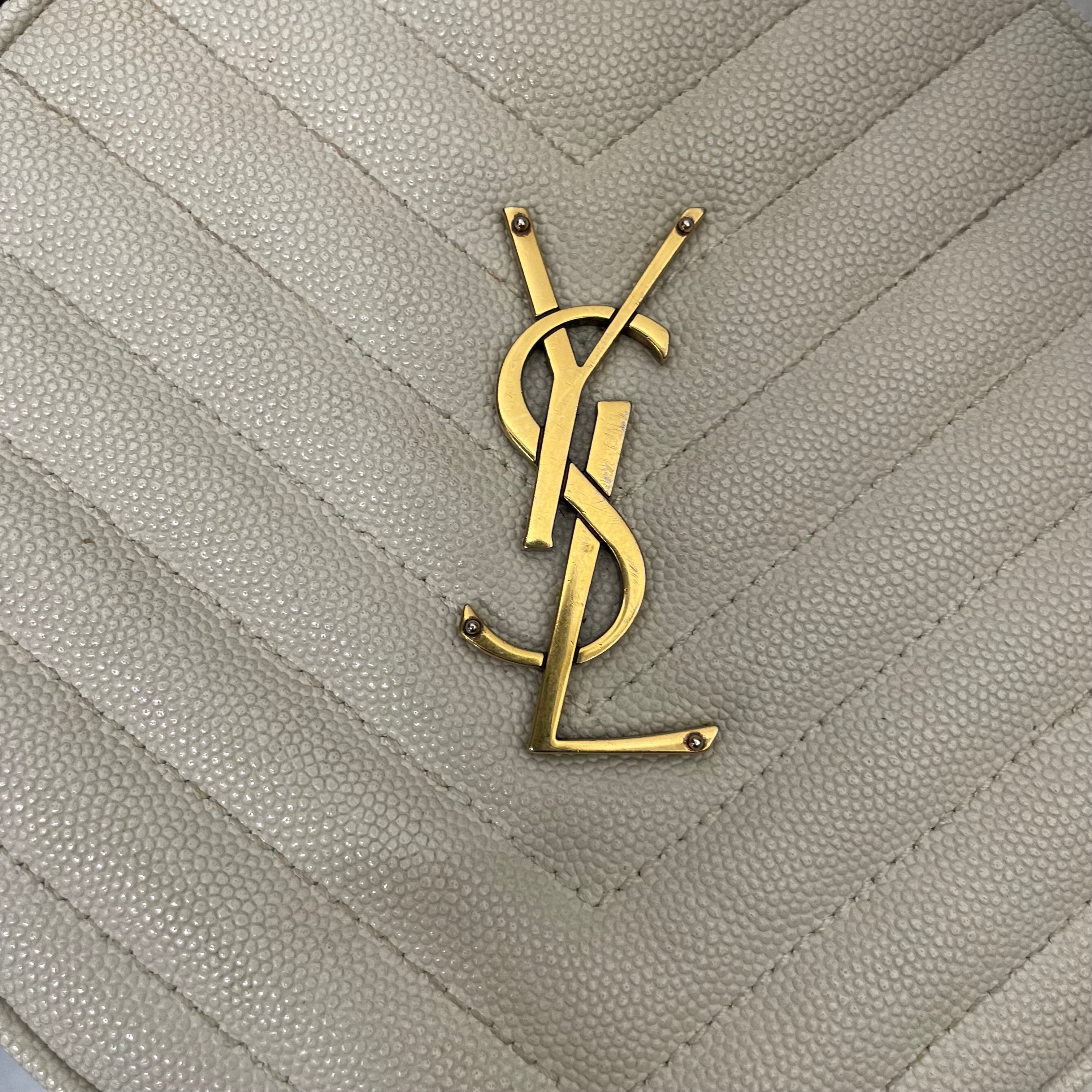 SAINT LAURENT/Cross Body Bag/Leather/CRM/round camera bag view 6