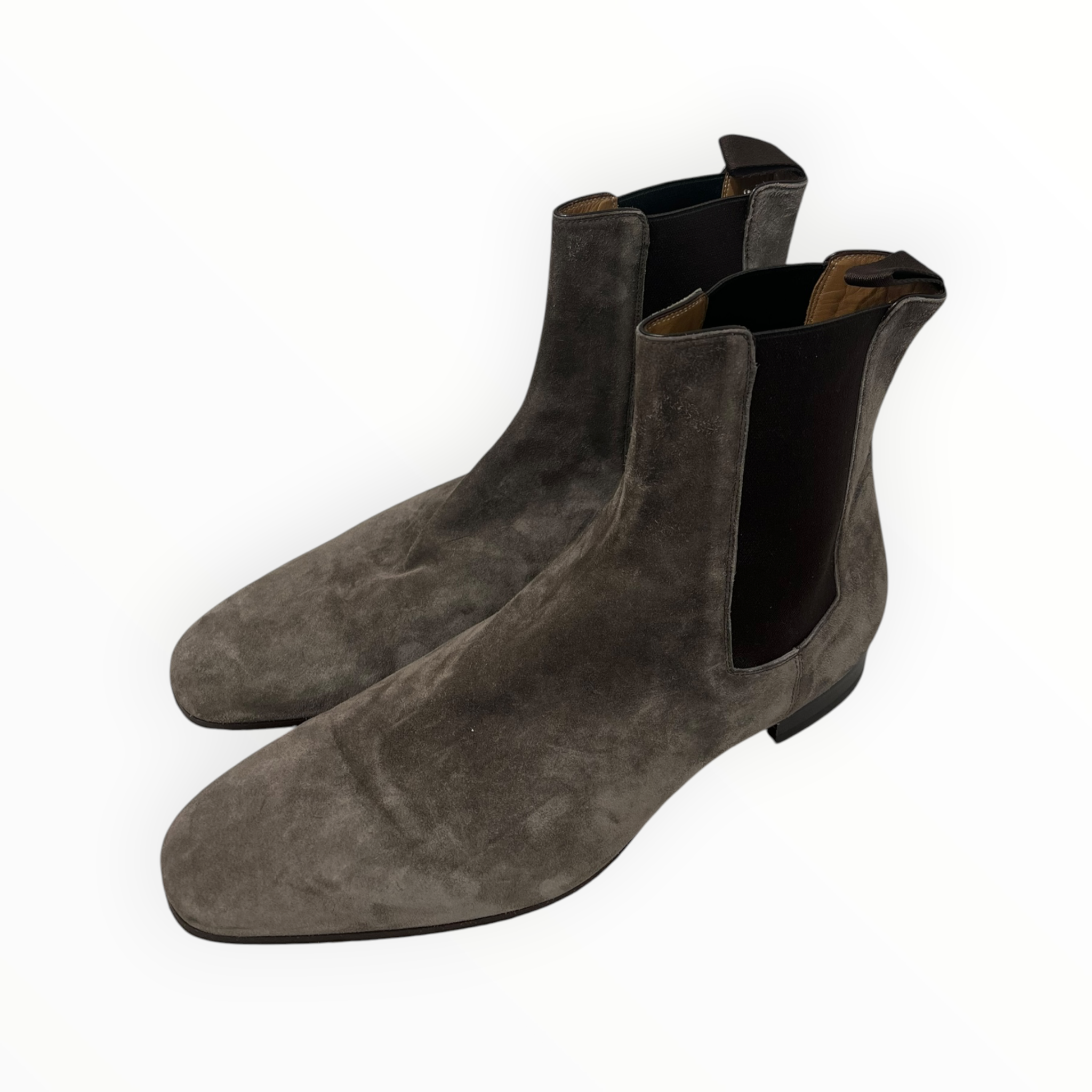 Christian Louboutin/Chelsea Boots/EU 43/Suede/GRY/PULL TAB SMALL HEEL SUEDE view 1