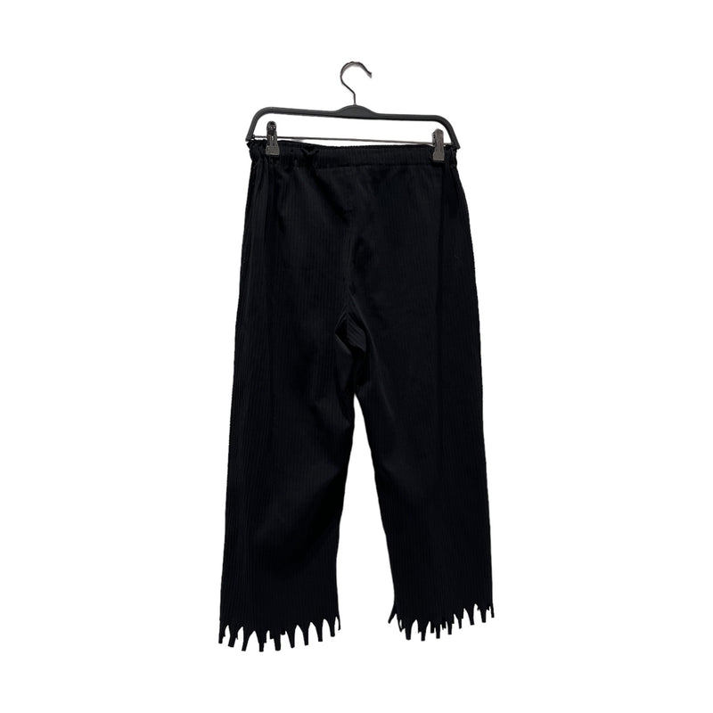 ISSEY MIYAKE/Cropped Pants/S/Cotton/BLK/exposed seams tattered ends