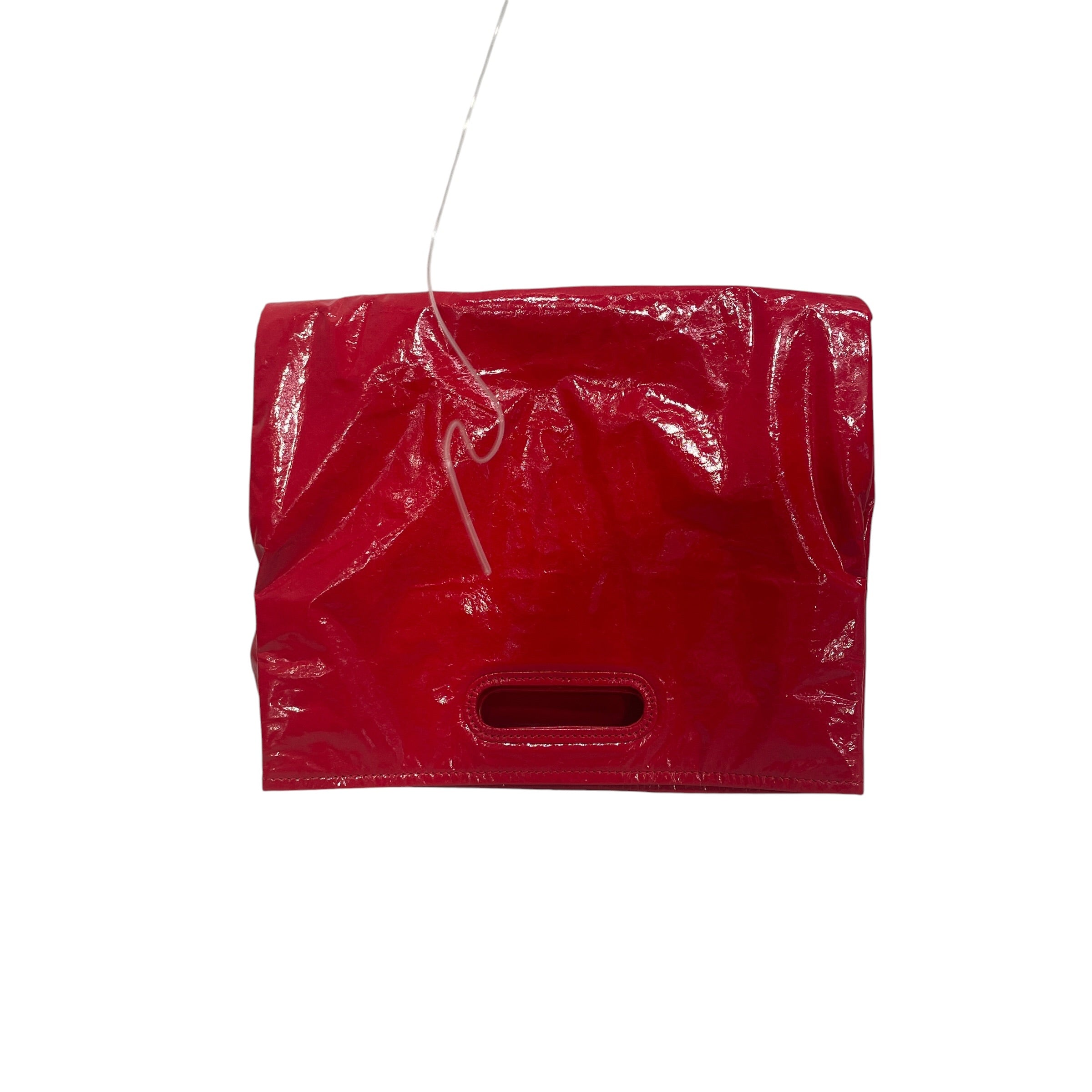 Helmut Lang/Hand Bag/Lambskin/RED/PATENT LAMBSKIN PAPERY FINISH view 4
