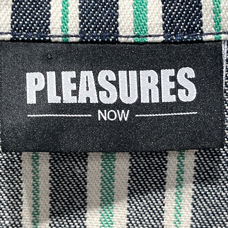 Pleasures/LS Shirt/M/Cotton/GRN/Stripe/back graphic