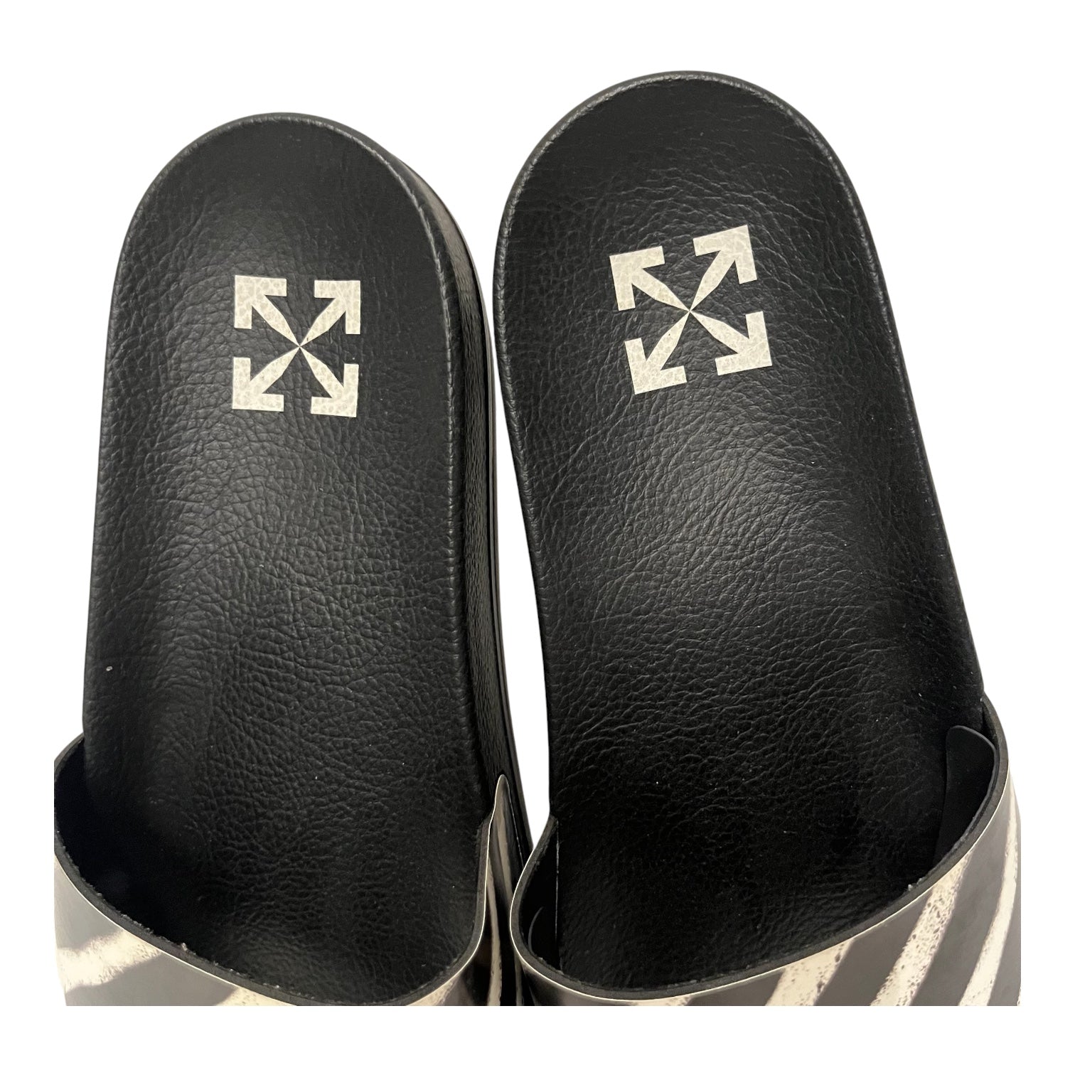 OFF-WHITE/Sandals/US 12.5/Stripe/BLK/diagonal stripes slider view 3
