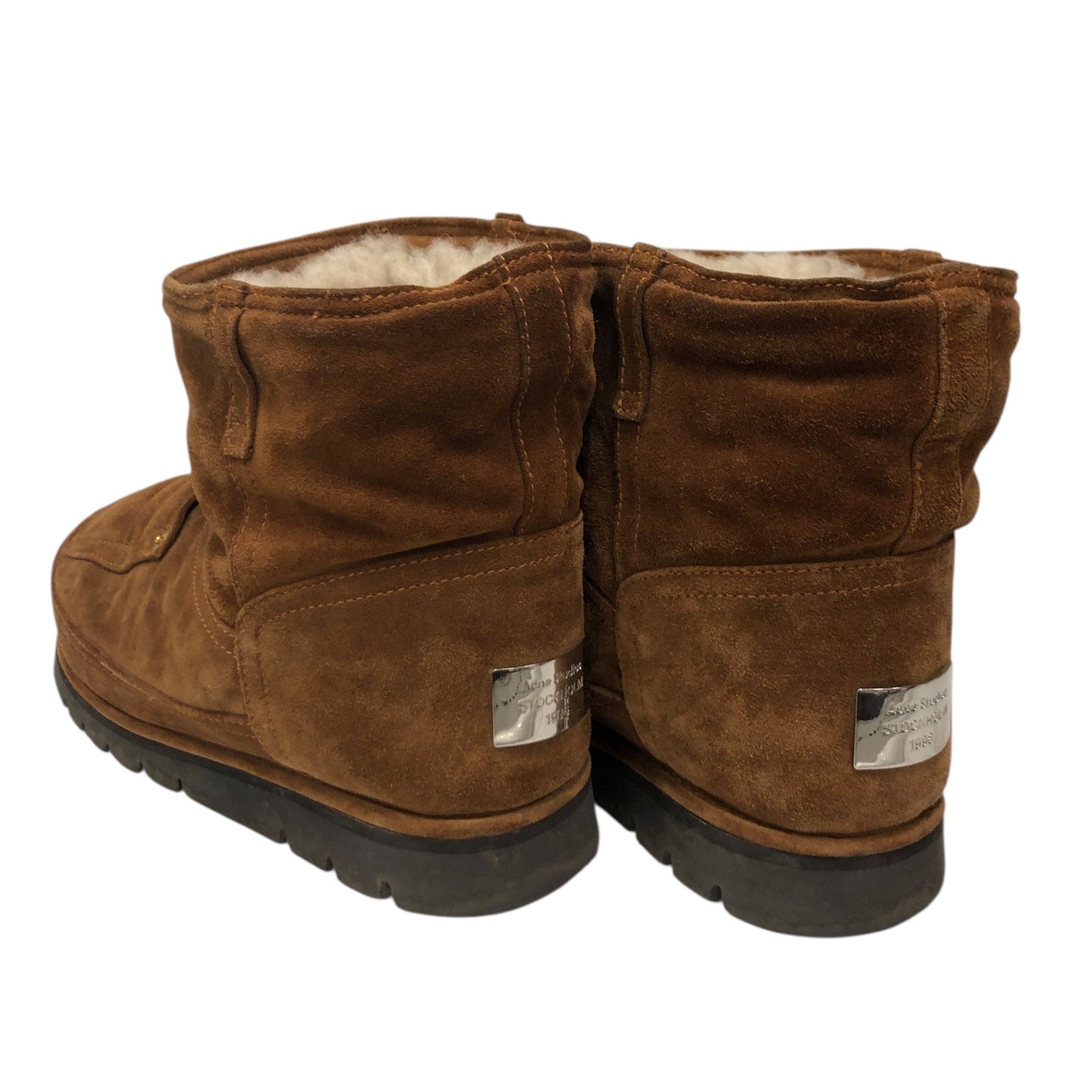 Acne Studios/Pull-On Boots/US 10.5/Cotton/BRW/brown shearling boot view 2