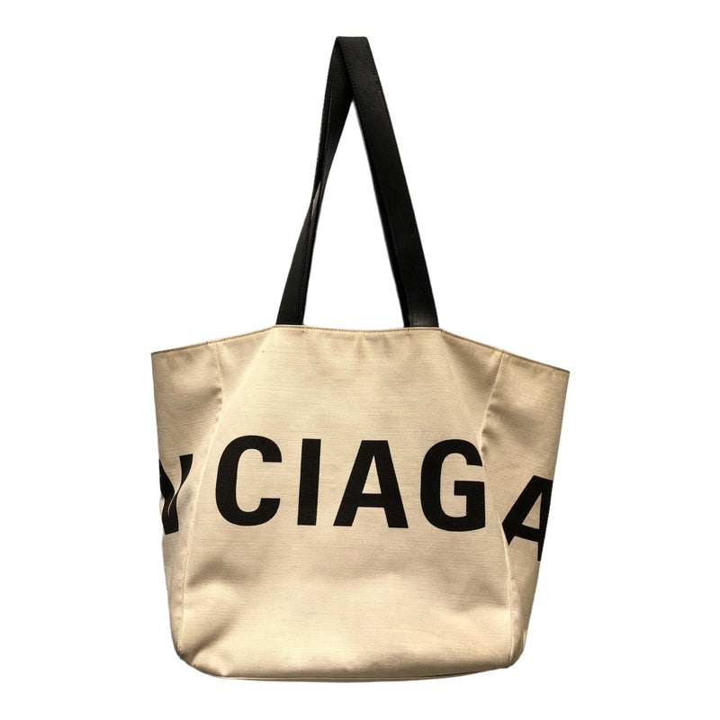 BALENCIAGA/Bag/Graphic/Cotton/WHT/Logo tote