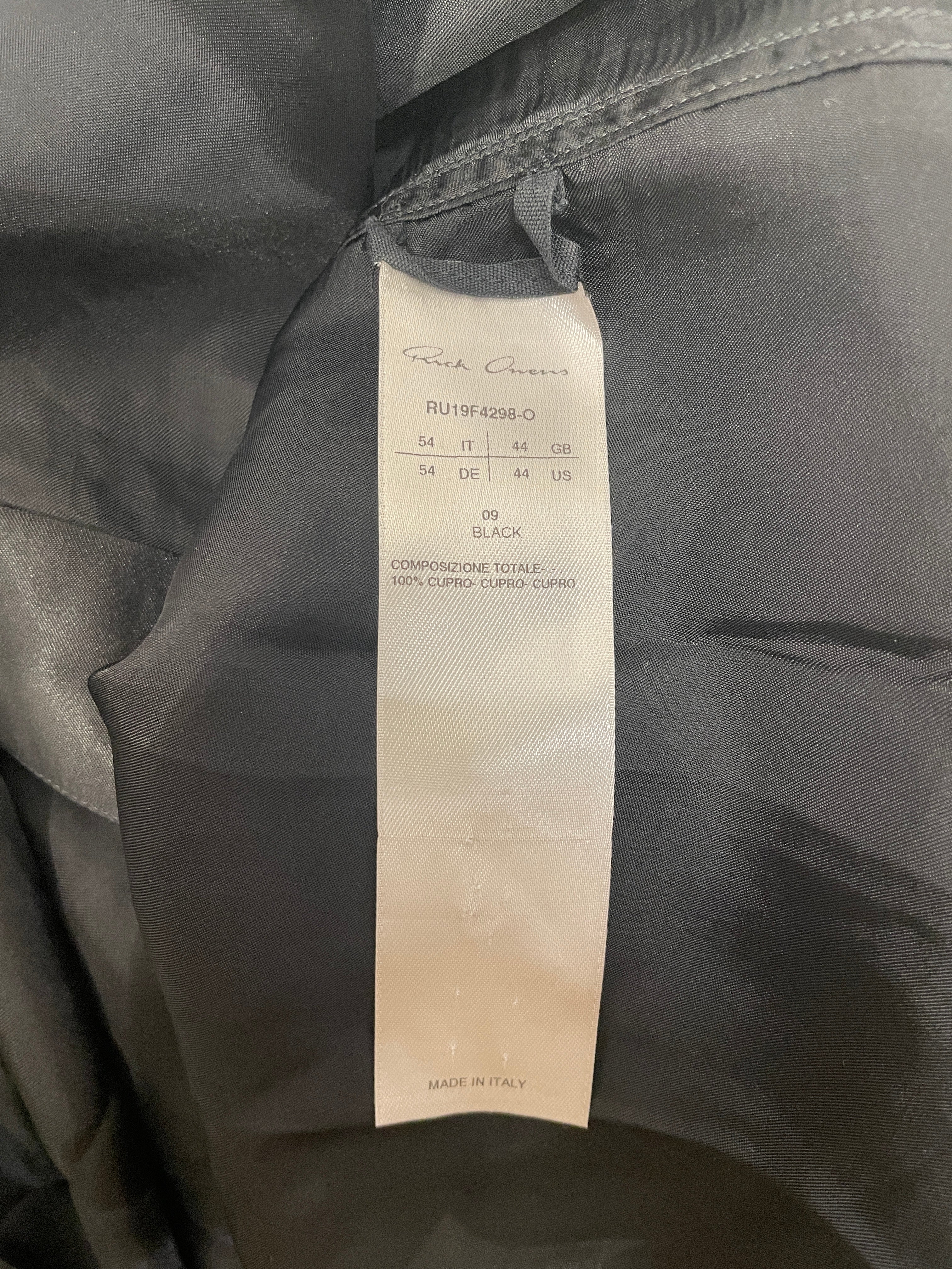 Rick Owens/LS T-Shirt/54/Rayon/BLK/OPEN COLLAR BUTTON UP view 5