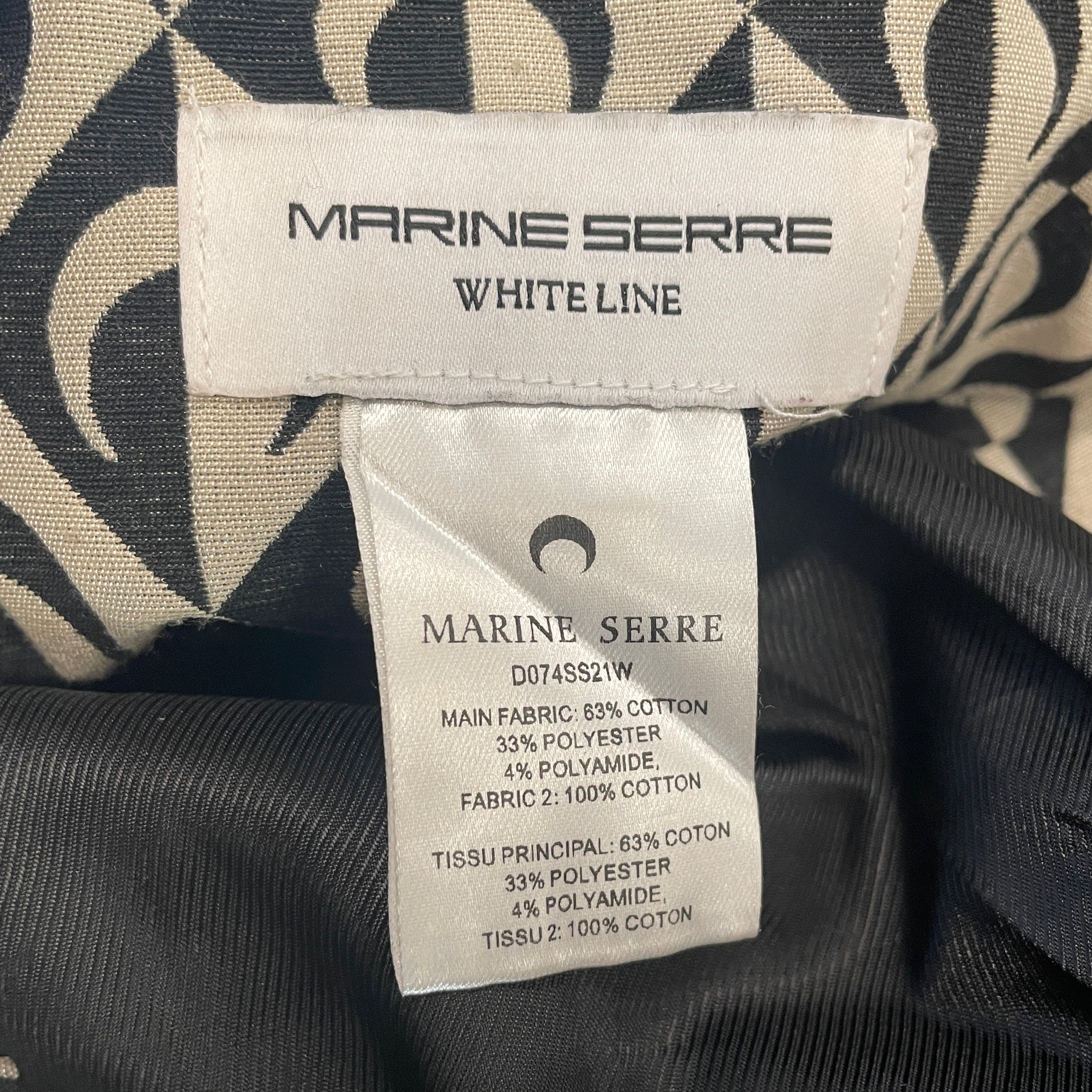 MARINE SERRE/Dress/S/All Over Print/Cotton/WHT/CRESCENT MOON PATTERN view 3