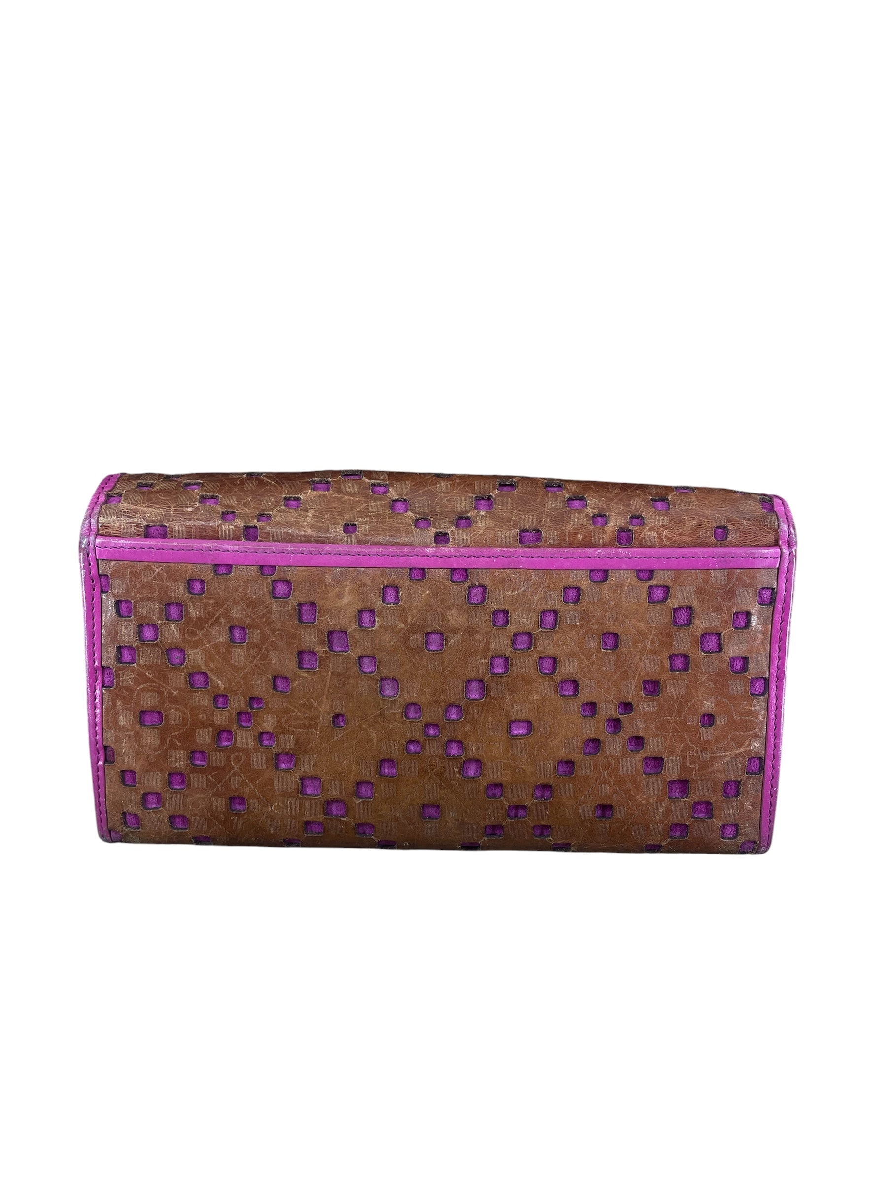 Vivienne Westwood/Long Wallet/Leather/BRW/Prple Inside Pink Squares view 2
