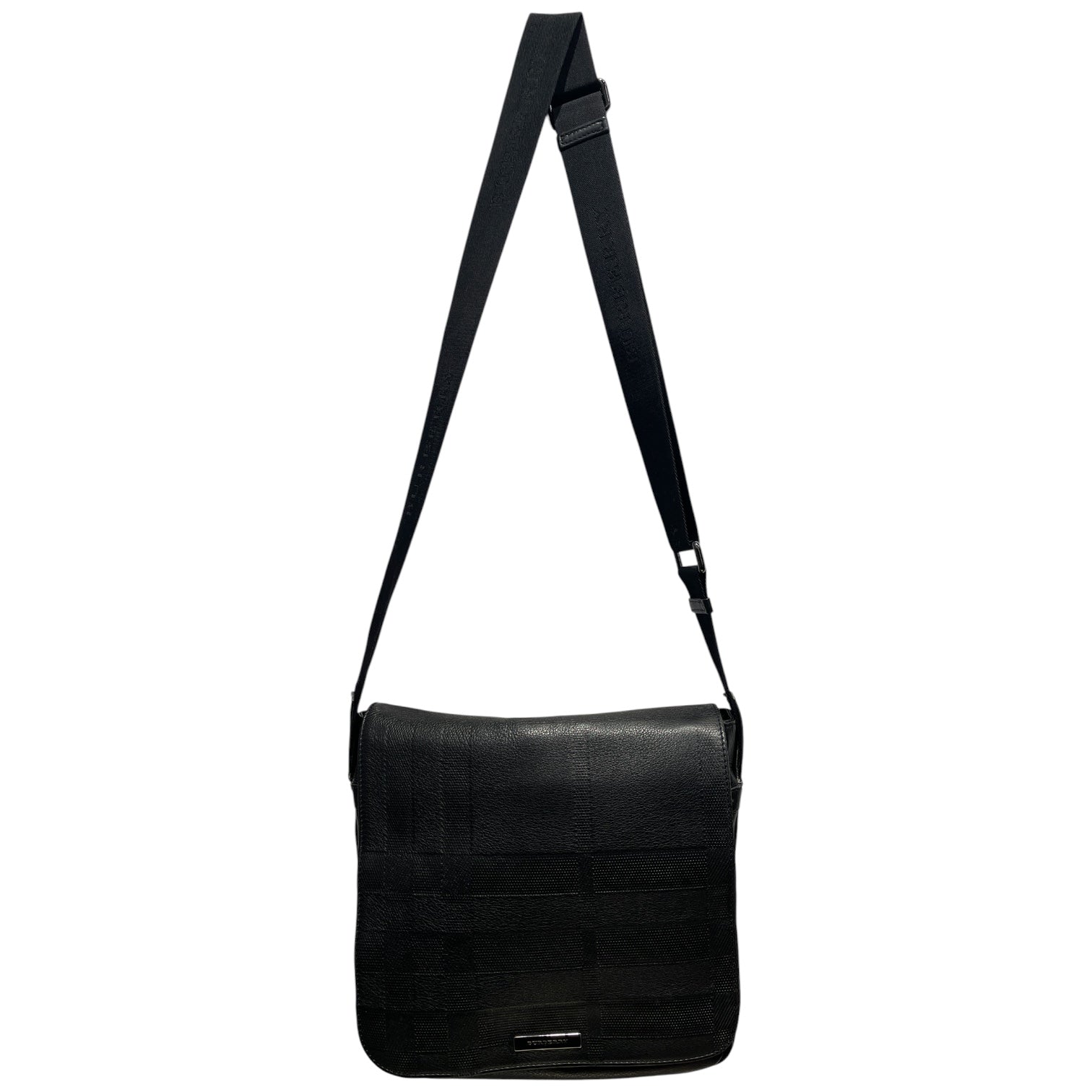 BURBERRY/Cross Body Bag/Plaid/Leather/BLK/Emmett Messenger Bag view 1