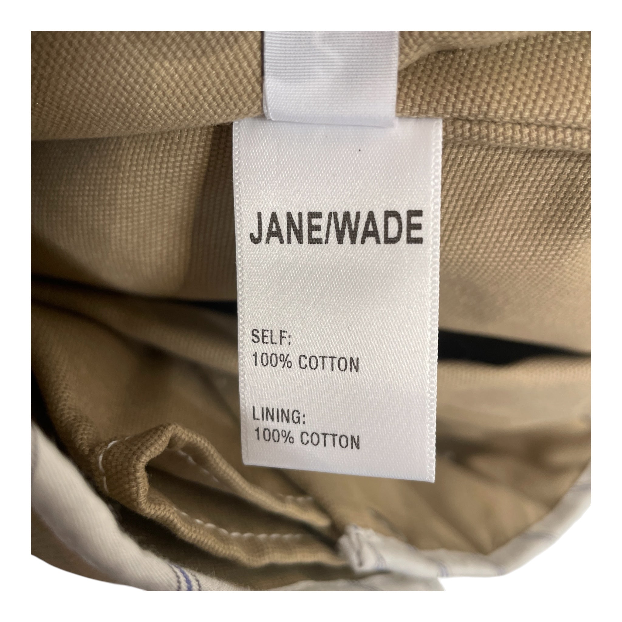 JANE/WADE/Skirt/2/Stripe/Cotton/KHK/Mini Length/silver buckle + snap details view 4