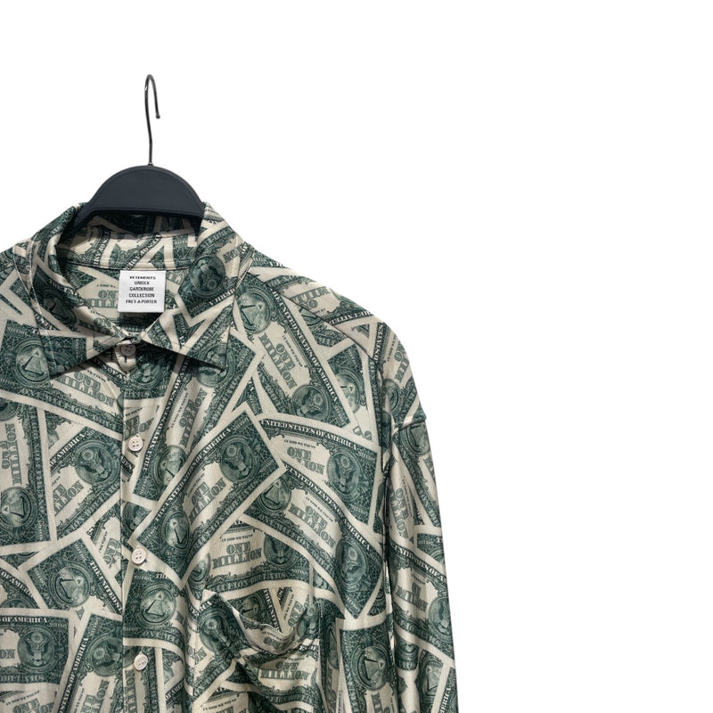 VETEMENTS/LS Shirt/M/Rayon/GRN/All Over Print/MILLION DOLLAR