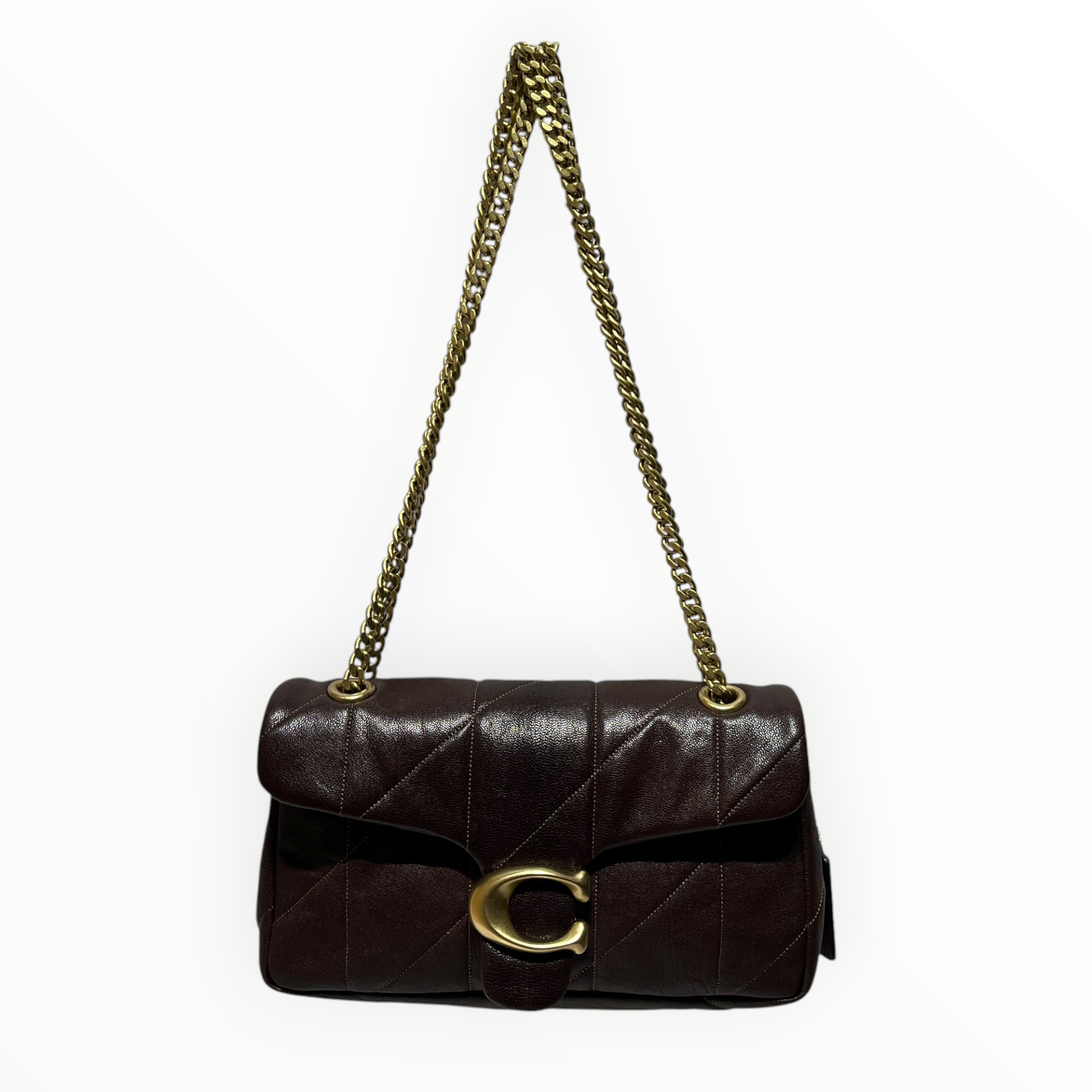 COACH/Hand Bag/Leather/BRW/tabby gold chain view 1