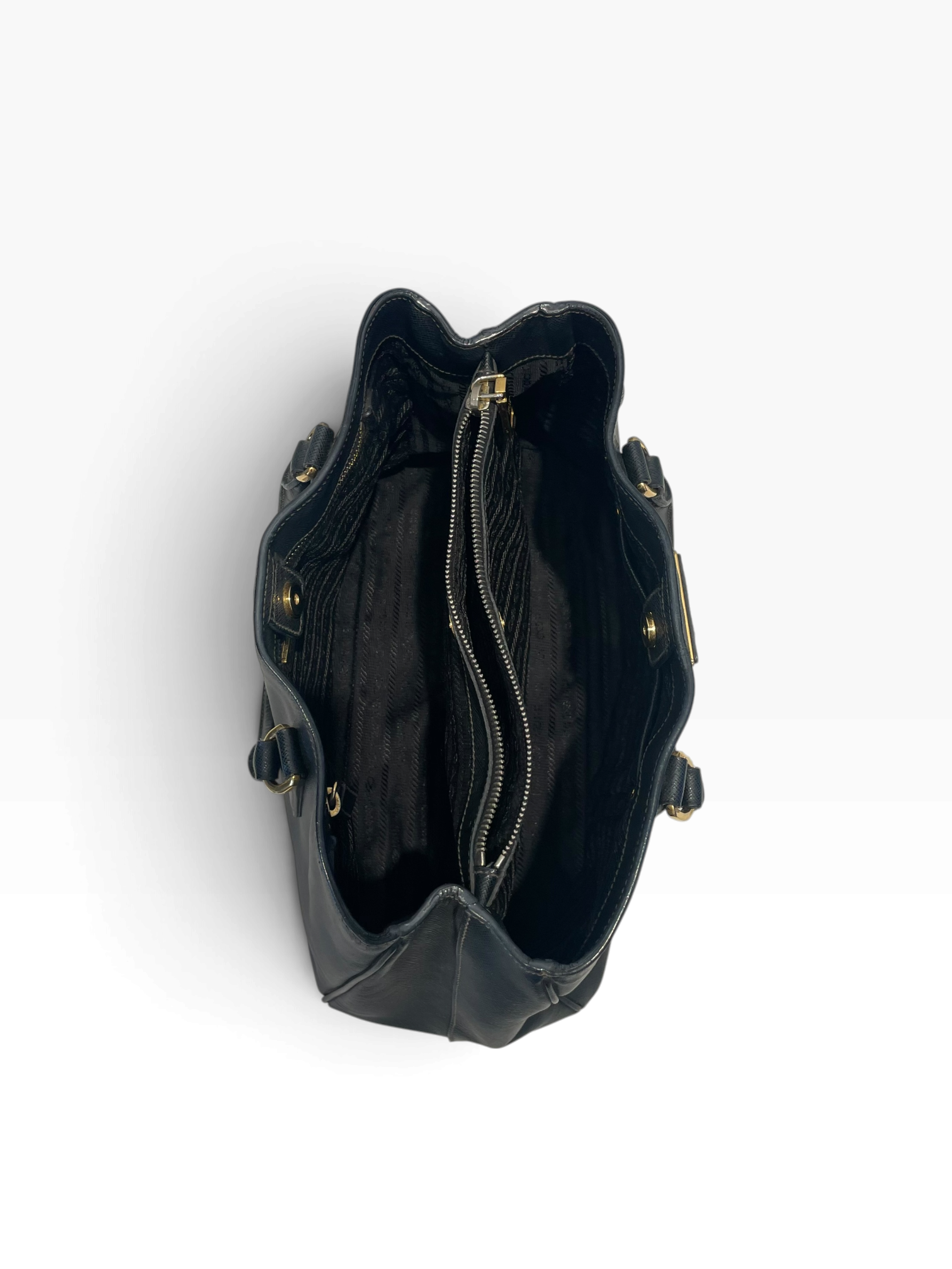 PRADA/Hand Bag/Leather/BLK/Galleria Saffiano view 6