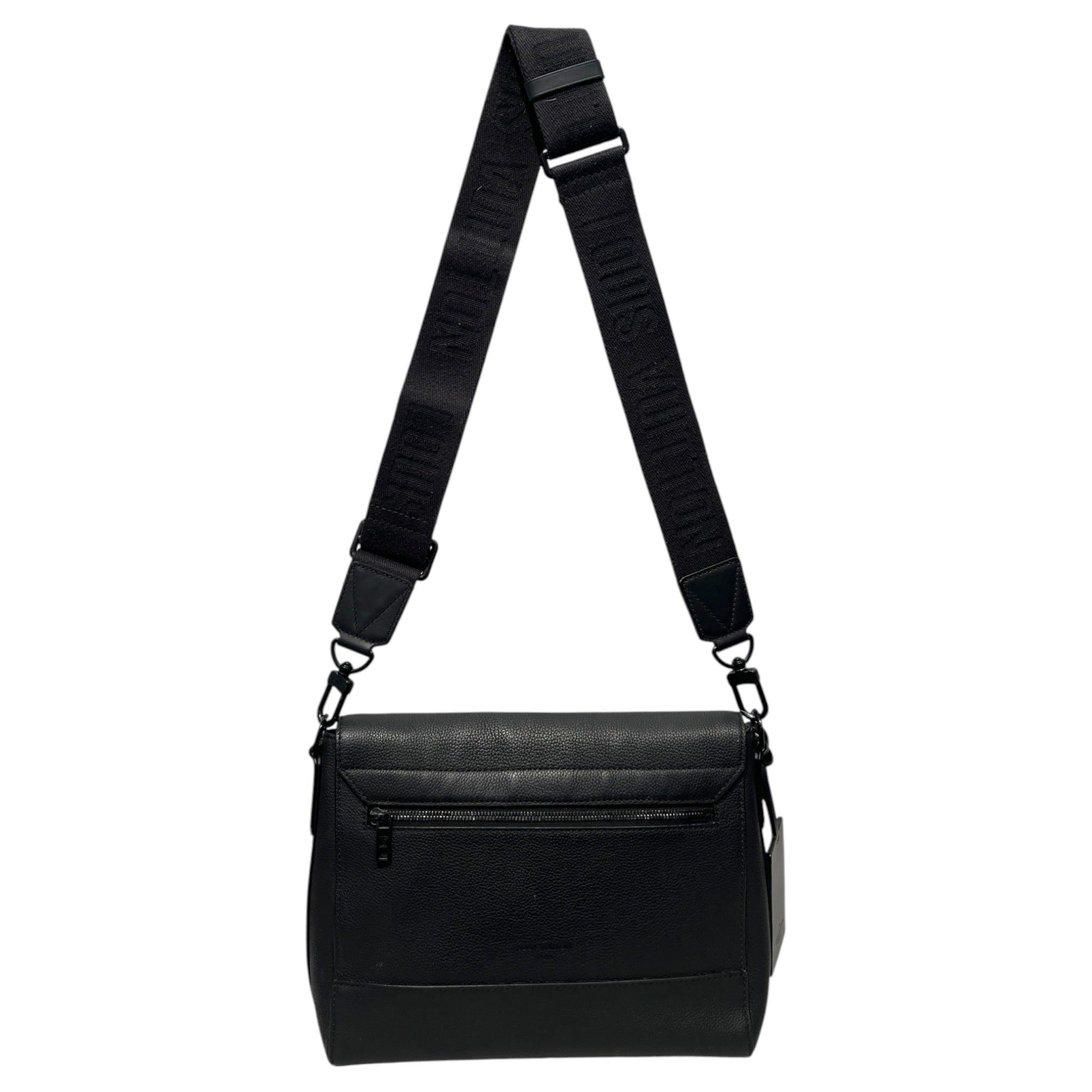 LOUIS VUITTON/Cross Body Bag/Cowhide/BLK/Leather Aerogram Takeoff view 2