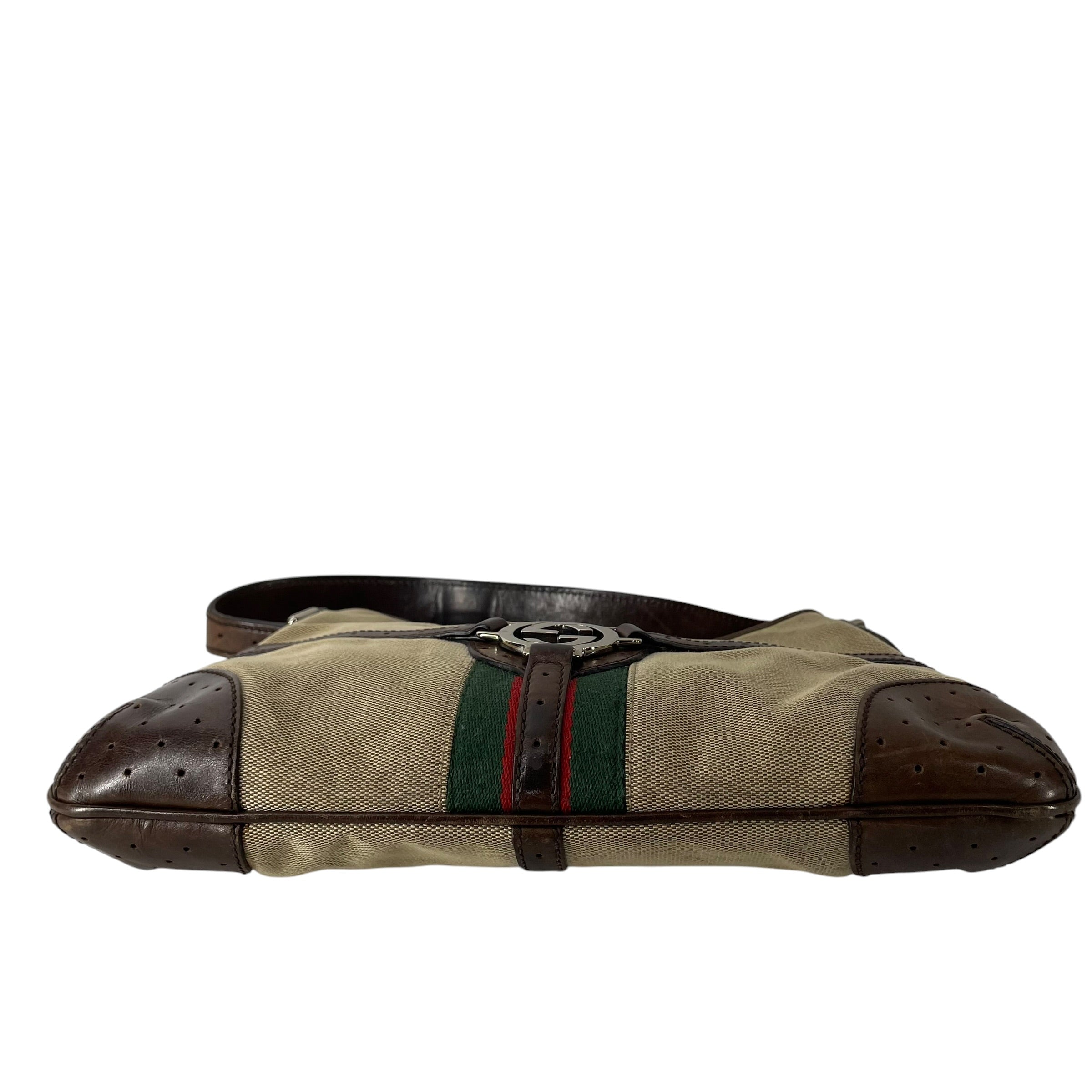 GUCCI/Hand Bag/Leather/BEG/REINS CANVAS view 4