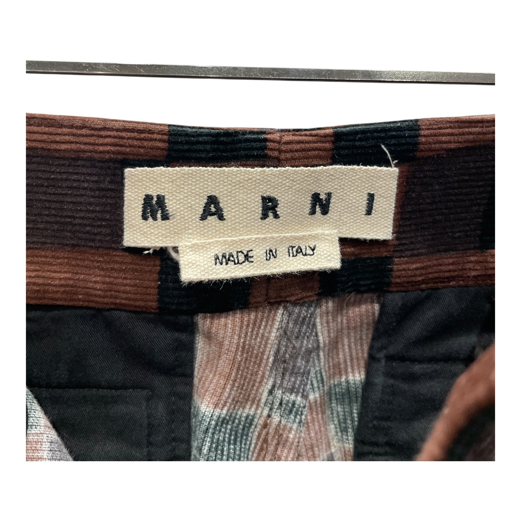 MARNI/Straight Pants/48/Corduroy/BRW/All Over Print/CHECKERED CARGO PANT view 3