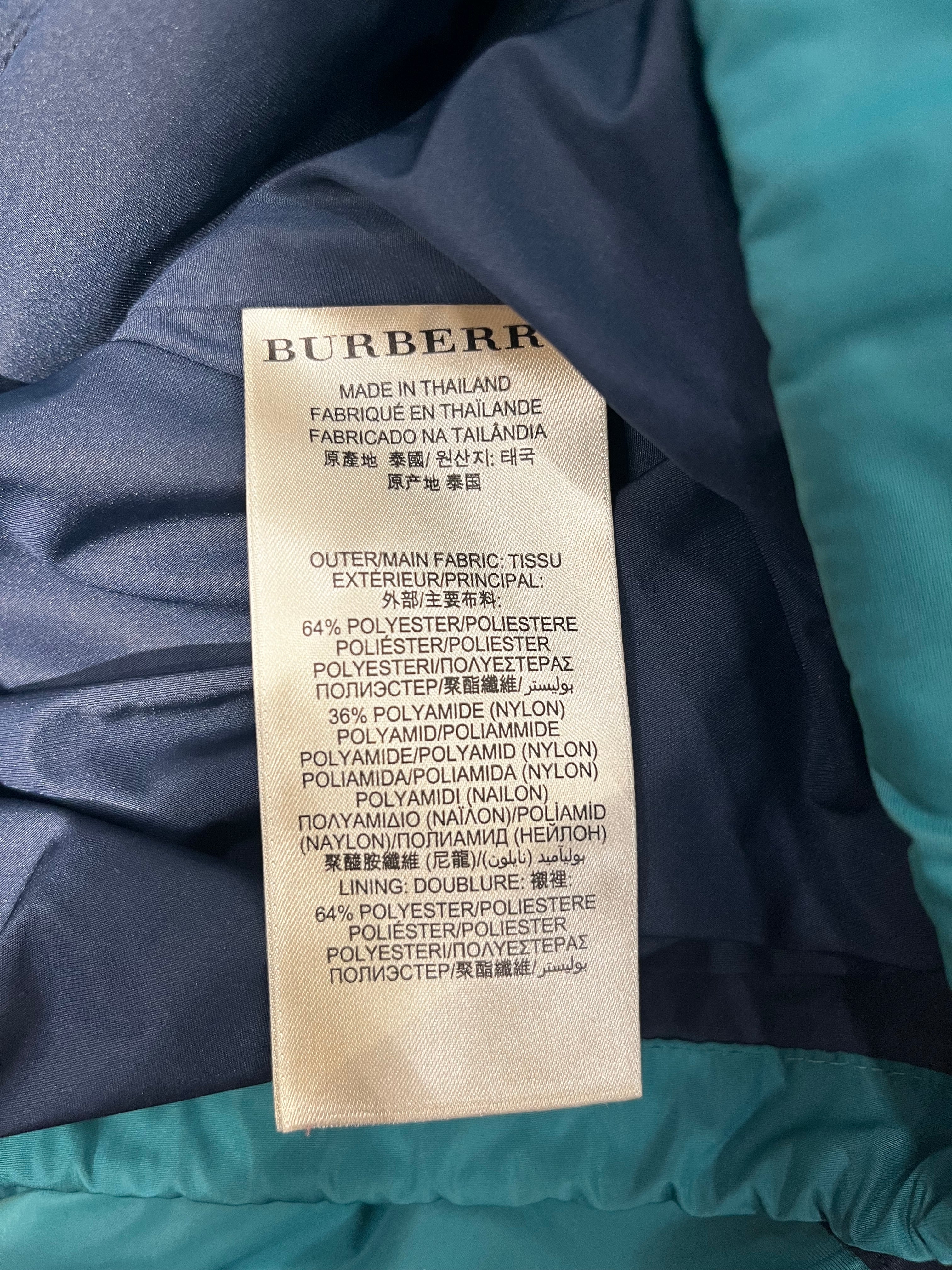 BURBERRY BRIT/Windbreaker/M/Polyester/NVY/Stripe/STRIPED HOODED WINDBREAKER view 4