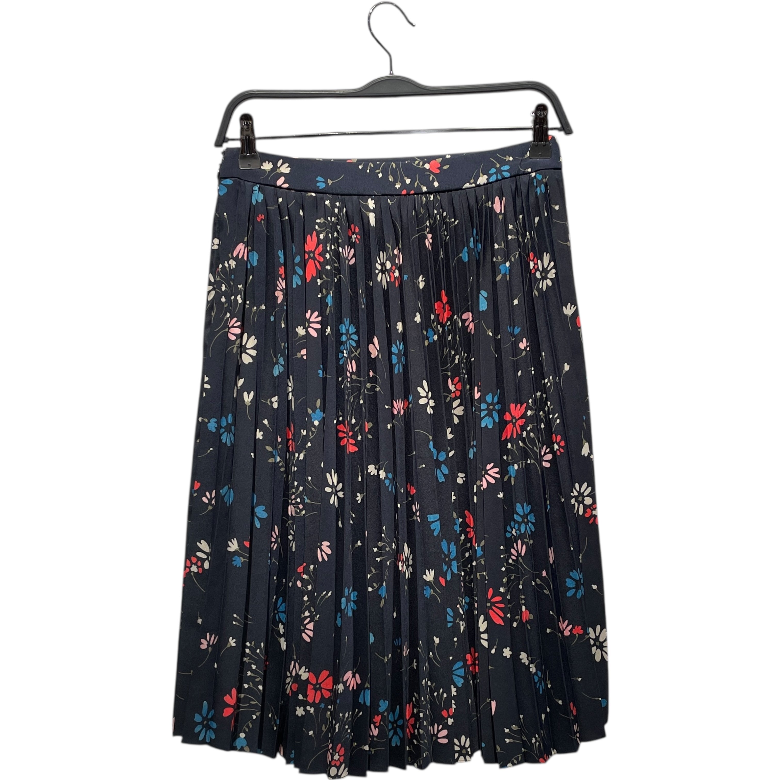 BALENCIAGA/Long Skirt/36/Floral Pattern/Polyester/NVY/ view 2