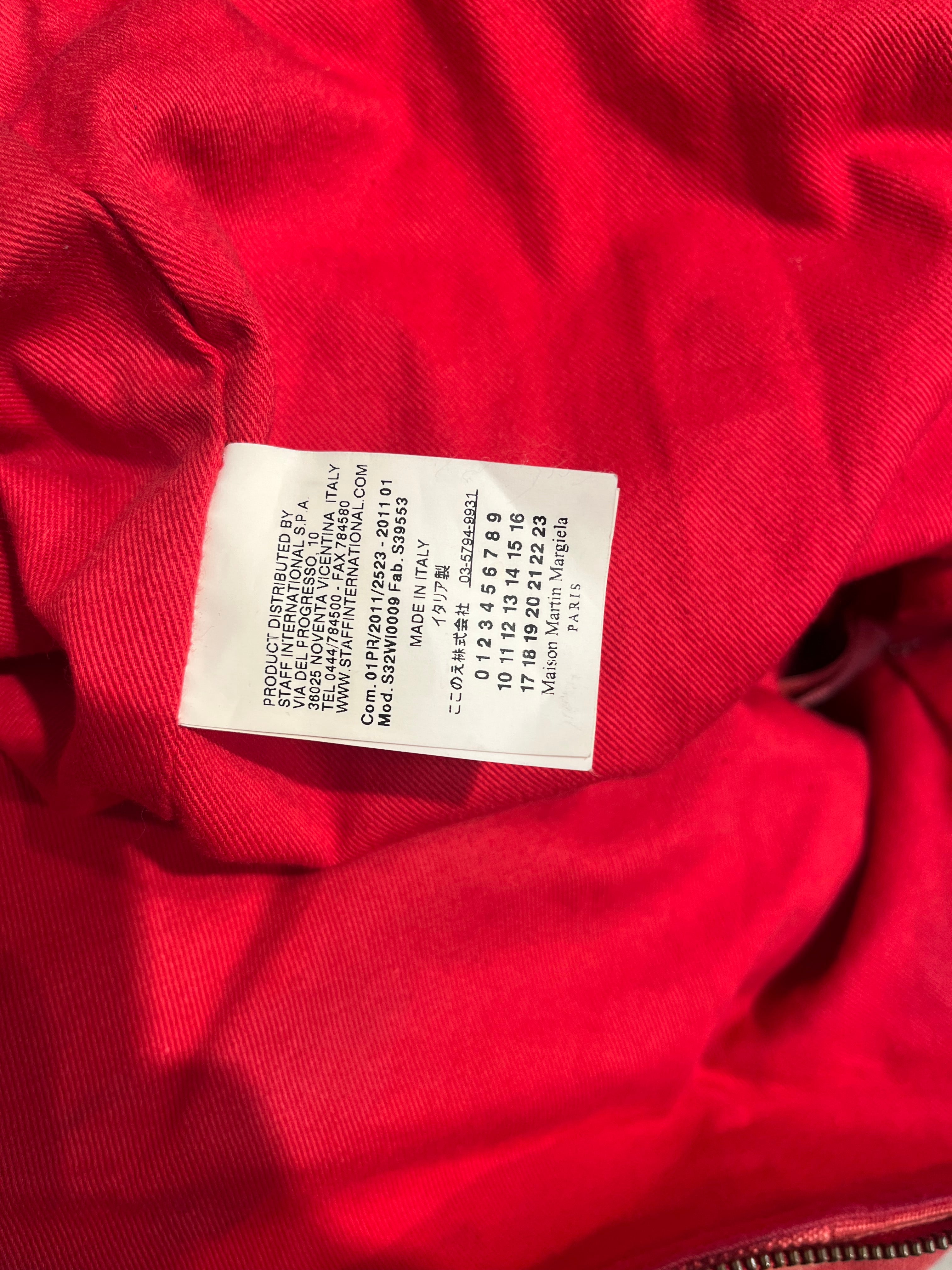 MM6/Tote Bag/Cotton/RED/LEATHER HANDLES view 6