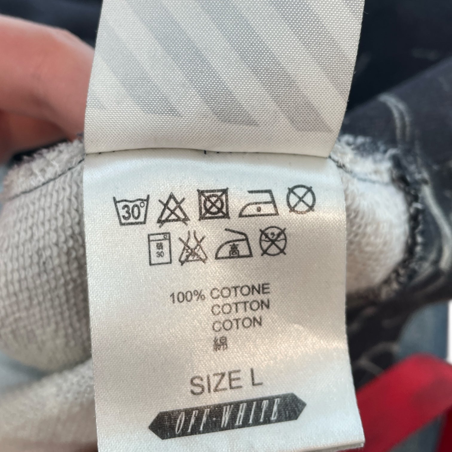 OFF-WHITE/Hoodie/M/All Over Print/Cotton/GRY/OLD TAG CARVAGIO MARBLE view 4