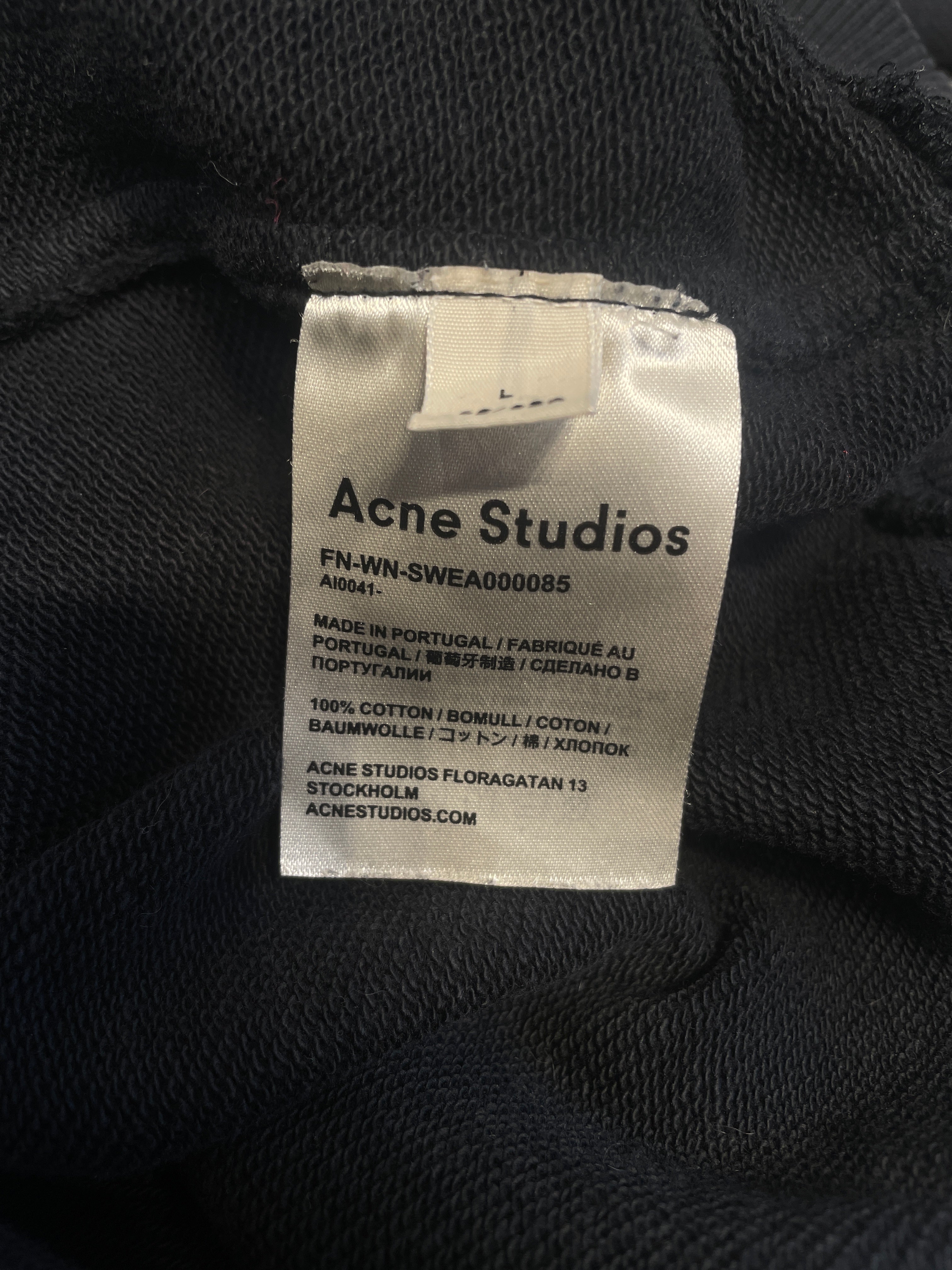 Acne Studios/Sweatshirt/L/Graphic/Cotton/BLK/acne tudios propganda crew view 6