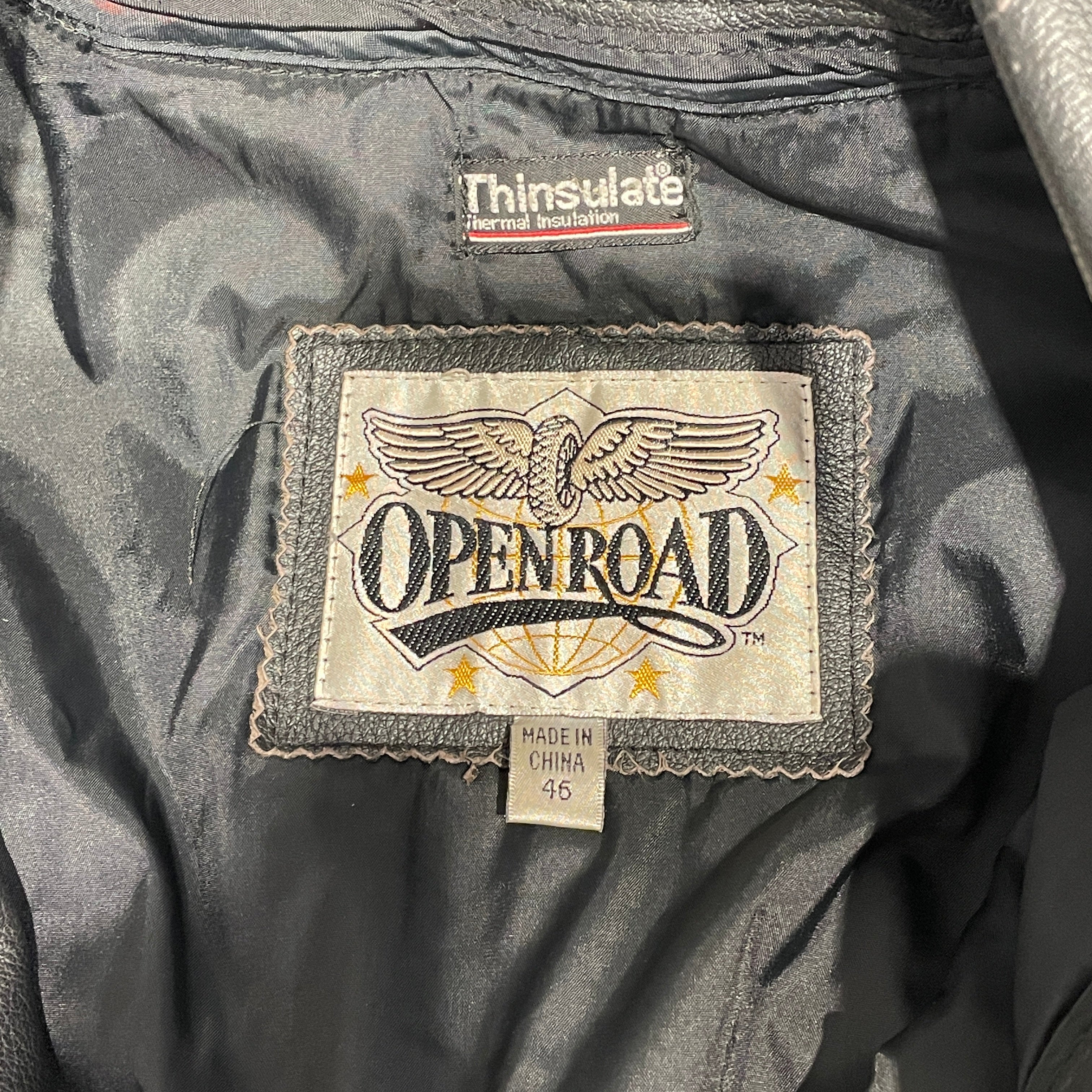 OPENROAD/Leather Jkt/M/Leather/BLK/Motorcycle Riders Jacket view 3